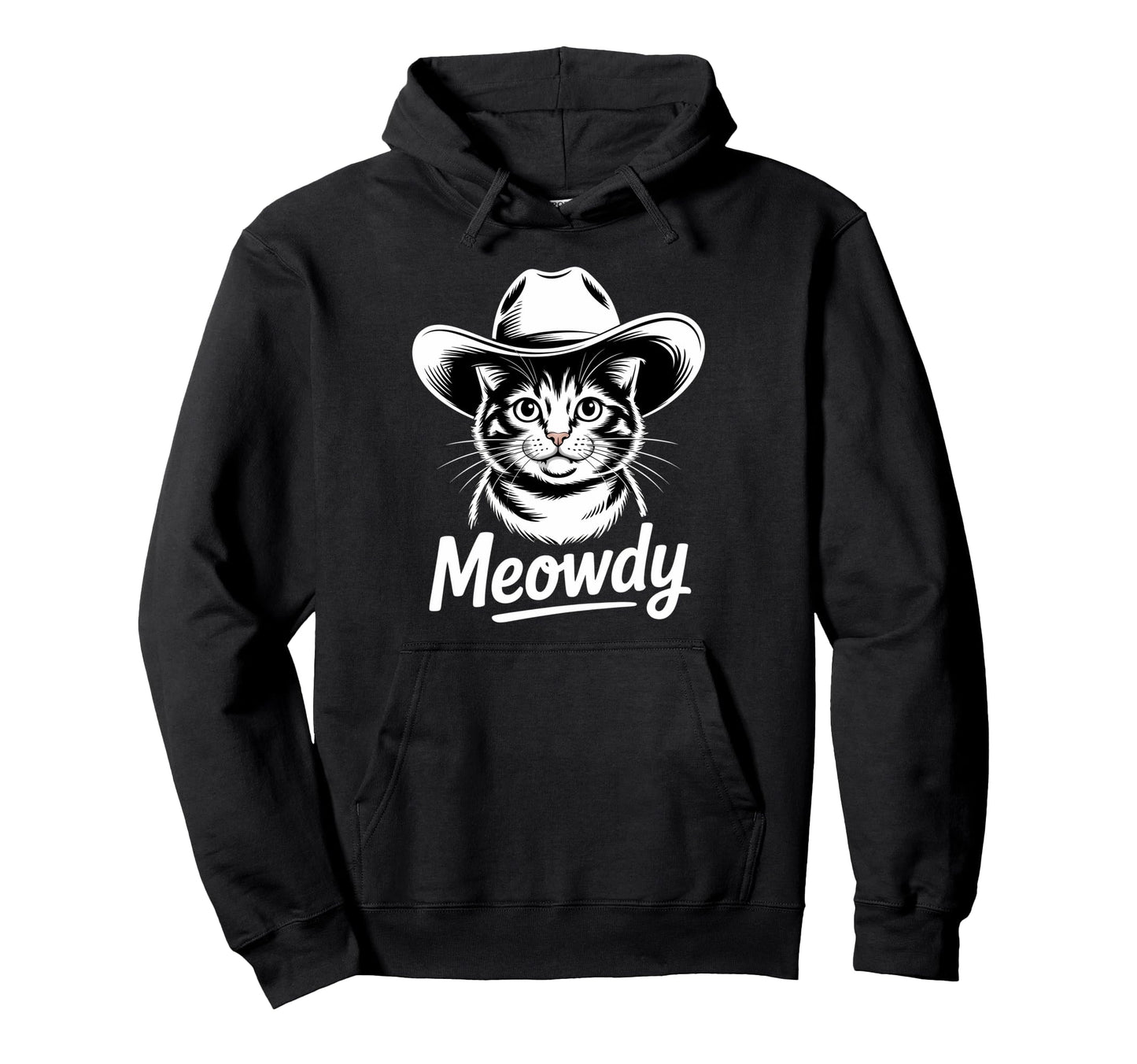 Meowdy Cat Western Country Funny Cowboy Hoodie - Custom Art Print Unisex - T-Shirt, Sweatshirt, Hoodie
