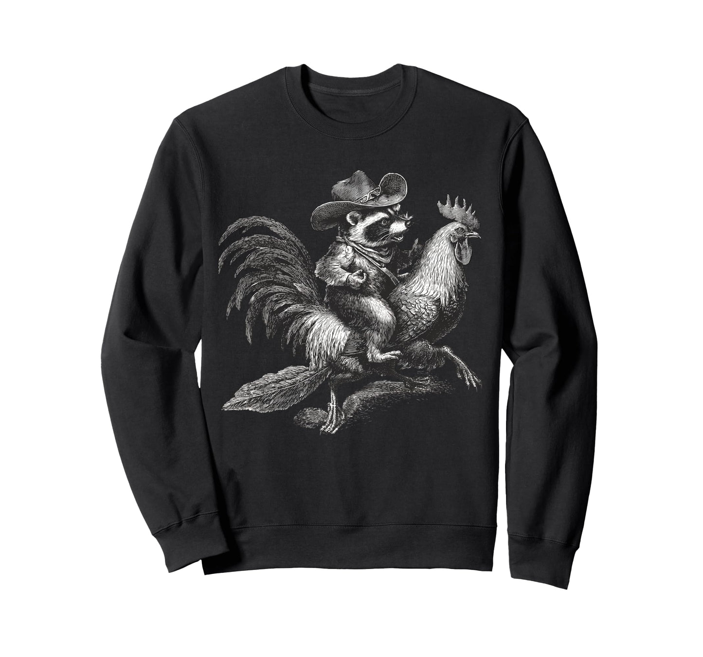 Raccoon Cowboy Trash Panda Cowgirl Sweatshirt - Novelty Apparel for Adults - T-Shirt, Sweatshirt, Hoodie