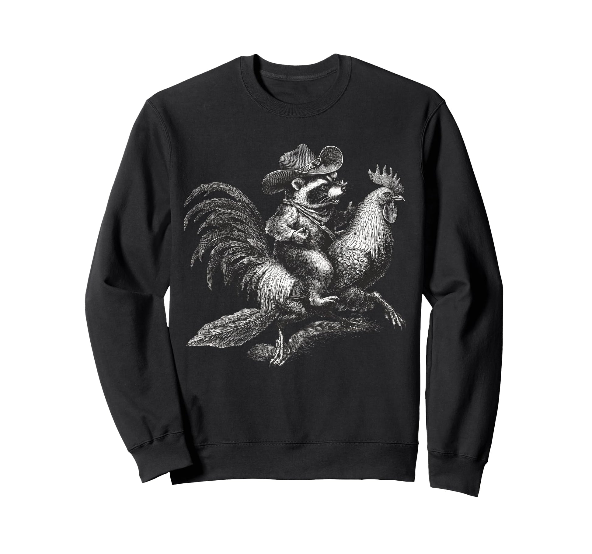 Raccoon Cowboy Trash Panda Cowgirl Sweatshirt - Novelty Apparel for Adults - T-Shirt, Sweatshirt, Hoodie