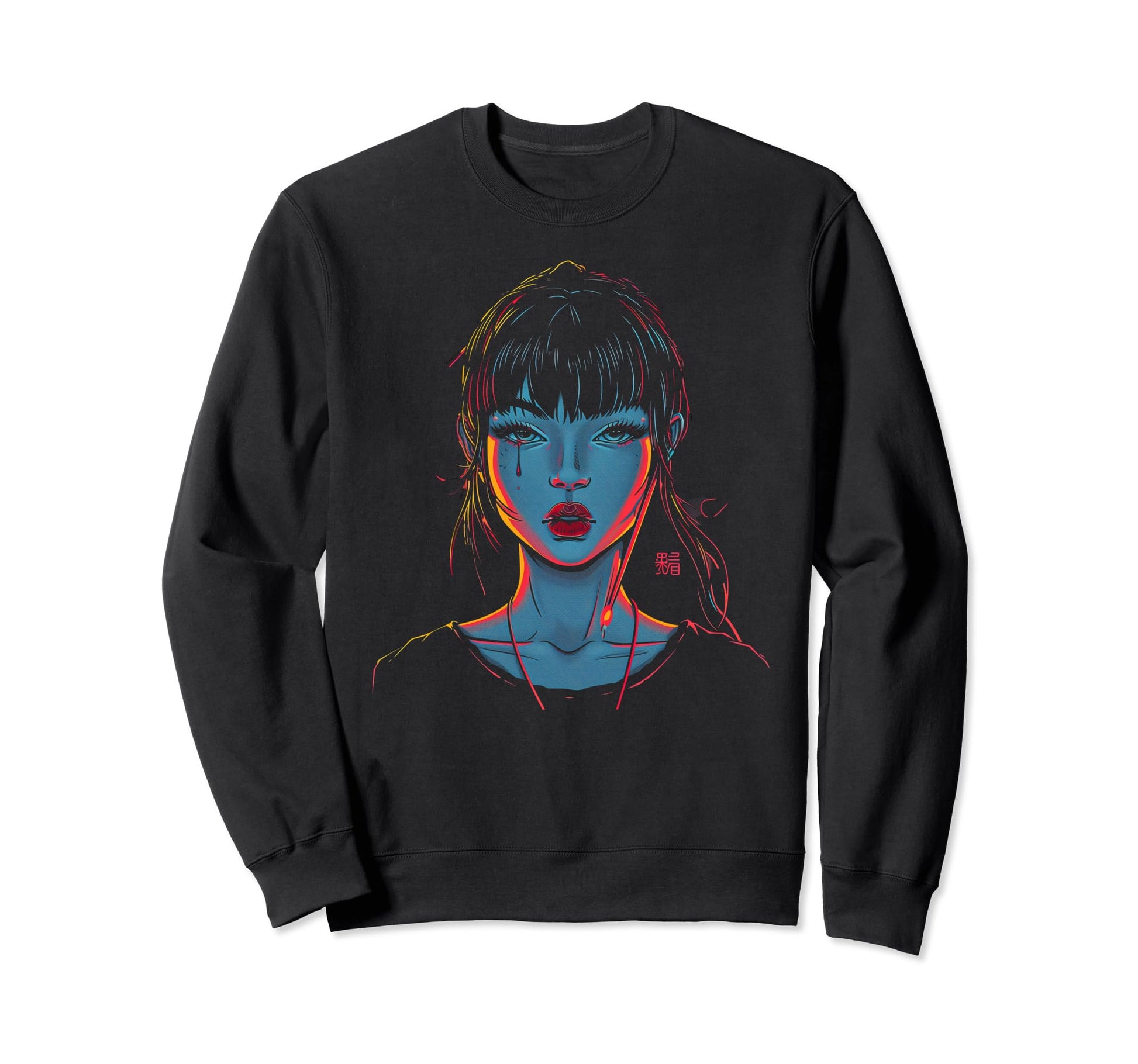 Goth Grunge Demon Anime Waifu Sweatshirt - Aesthetic Graphic for Adults - T-Shirt, Sweatshirt, Hoodie
