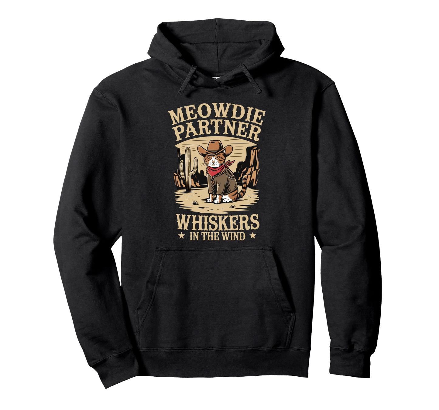 Cowboy Cat Meowdy Partner Cat Hoodie - Minimalist Print Unisex - T-Shirt, Sweatshirt, Hoodie
