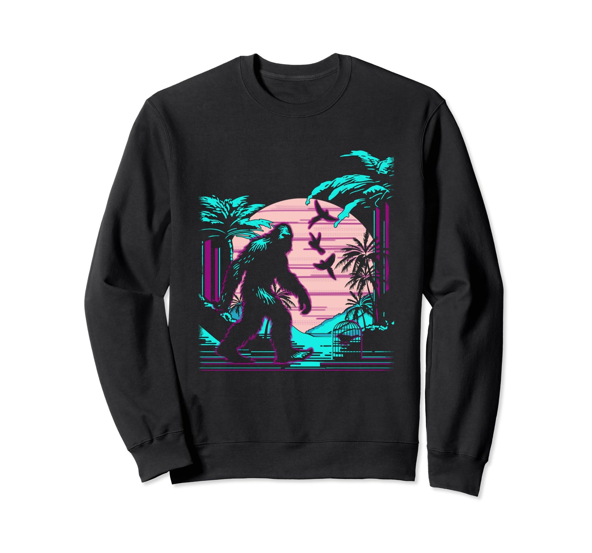 Bigfoot Vaporwave Aesthetic Sweatshirt - Casual Everyday Wear for Adults - T-Shirt, Sweatshirt, Hoodie