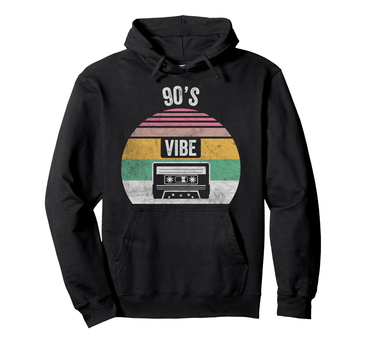90S Vibe Cassette Rainbow Hoodie - Custom Art Print for Adults - T-Shirt, Sweatshirt, Hoodie