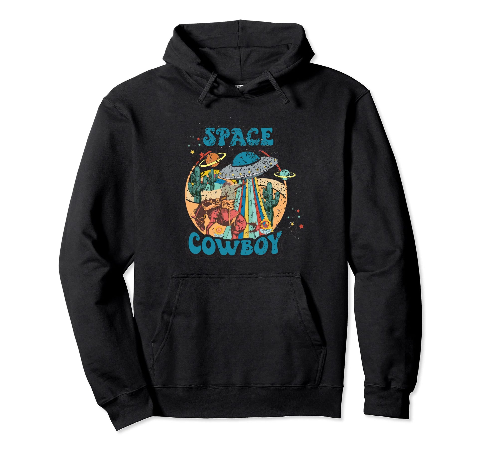 Space Cowboy Ufo Hoodie - Casual Everyday Wear Men Women - T-Shirt, Sweatshirt, Hoodie