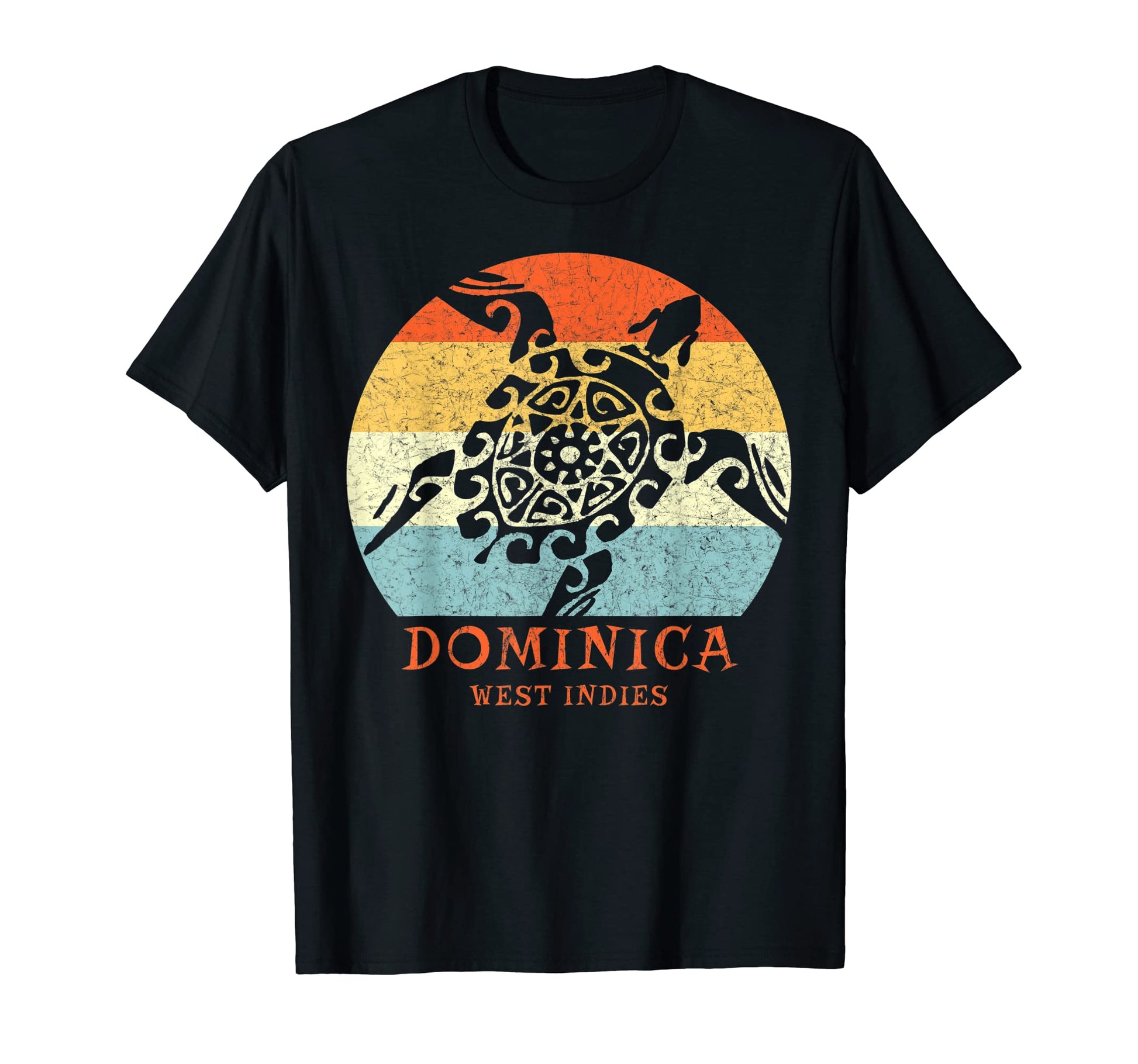 Dominica West Indies Tribal Turtle T-Shirt - Fun Novelty Design for Adults - T-Shirt, Sweatshirt, Hoodie