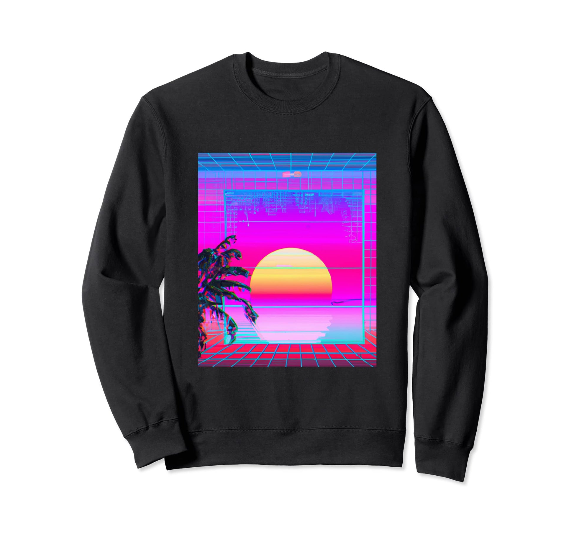 Hawaii Vaporwave Sunset Sweatshirt - Aesthetic Graphic for Adults - T-Shirt, Sweatshirt, Hoodie