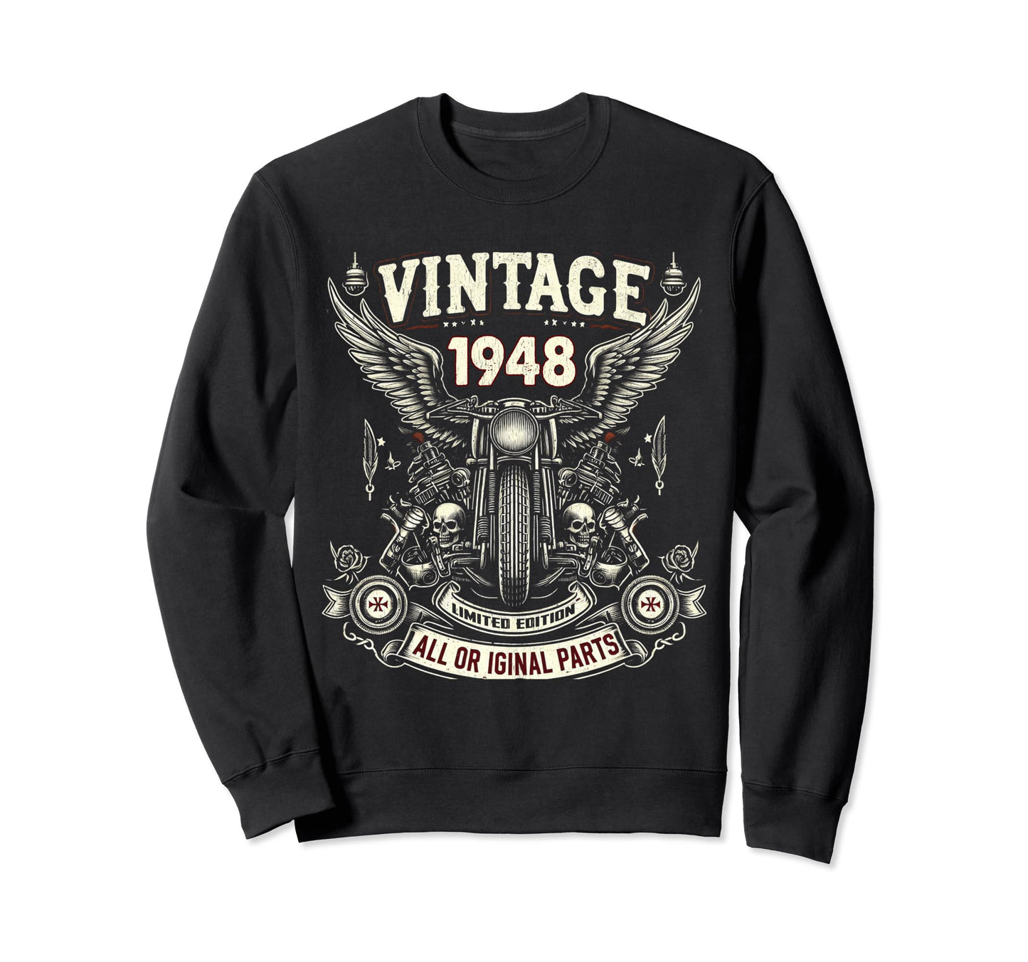 1948 Born 1948 76Th Birthday Sweatshirt - Trendy Graphic Men Women - T-Shirt, Sweatshirt, Hoodie