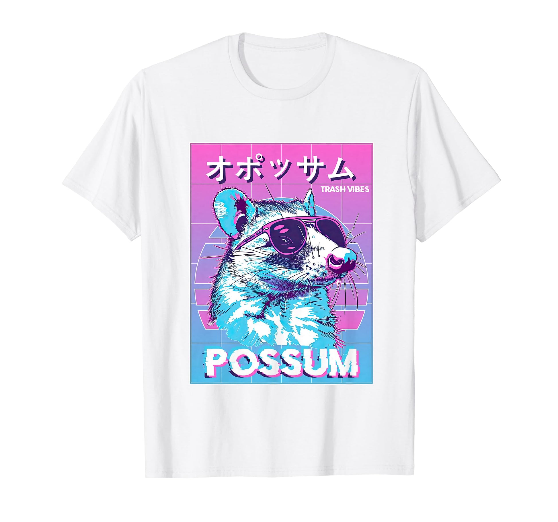 Vaporwave Opossum Funny Possum T-Shirt - Casual Everyday Wear Men Women - T-Shirt, Sweatshirt, Hoodie