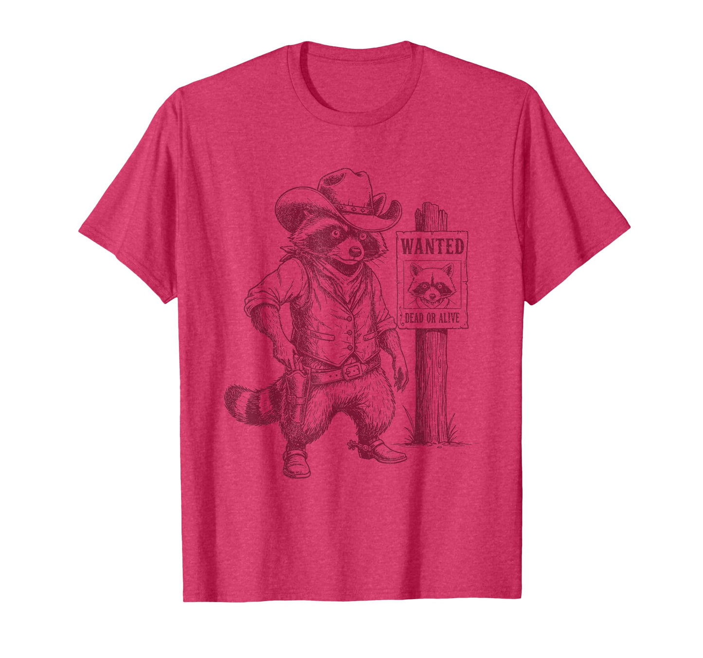 Raccoon Cowboy Western Outlaw T-Shirt - Minimalist Print Unisex - T-Shirt, Sweatshirt, Hoodie