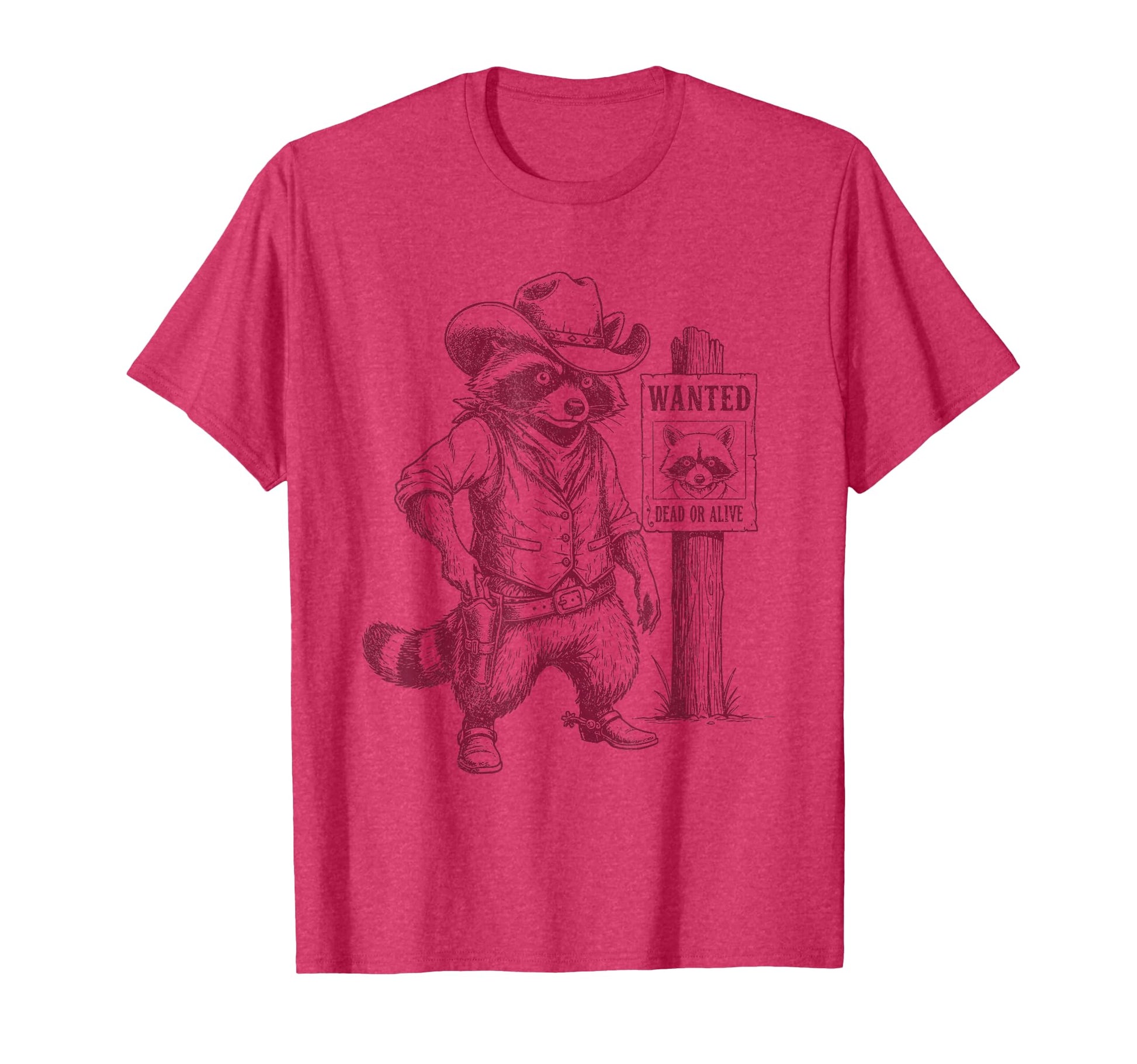 Raccoon Cowboy Western Outlaw T-Shirt - Minimalist Print Unisex - T-Shirt, Sweatshirt, Hoodie