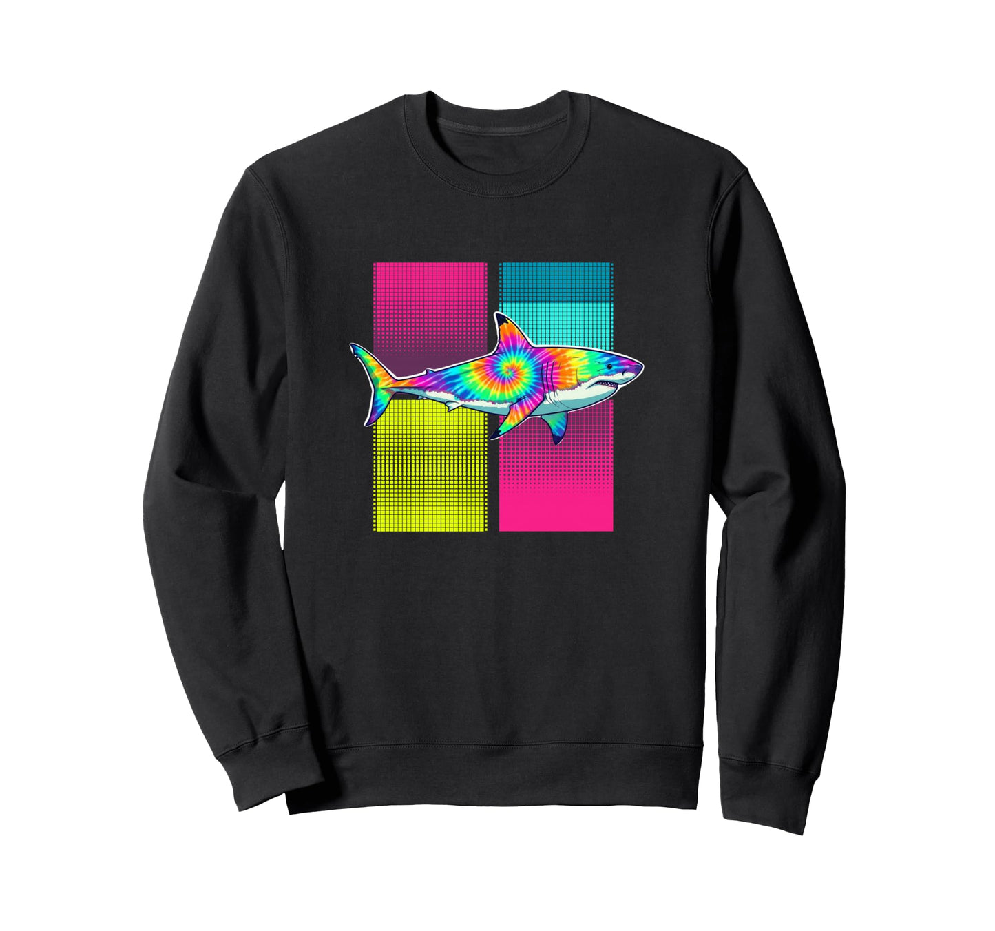 Tie Dye Shark Aesthetic Vaporwave Sweatshirt - Streetwear Style Unisex - T-Shirt, Sweatshirt, Hoodie