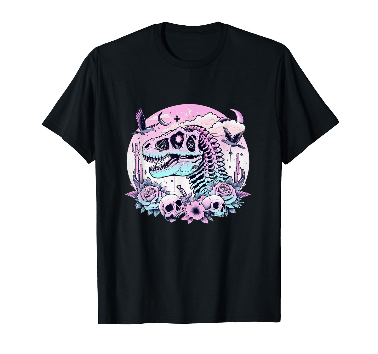 Pastel Goth T Rex Skull Dinosaur T-Shirt - Casual Everyday Wear Men Women - T-Shirt, Sweatshirt, Hoodie