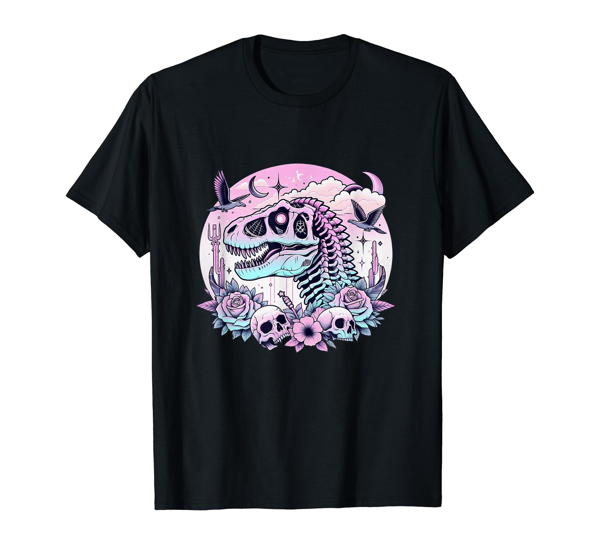 Pastel Goth T Rex Skull Dinosaur T-Shirt - Casual Everyday Wear Men Women - T-Shirt, Sweatshirt, Hoodie