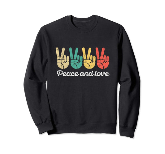 60S And 70S Peace Love Sweatshirt - Unique Graphic Men Women - T-Shirt, Sweatshirt, Hoodie