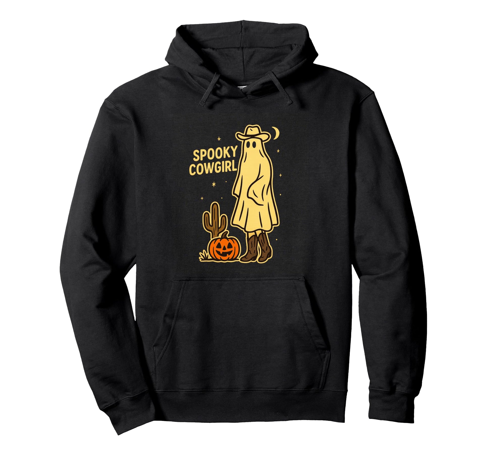 Spooky Cowgirl Western Ghost Halloween Hoodie - Novelty Apparel Men Women - T-Shirt, Sweatshirt, Hoodie