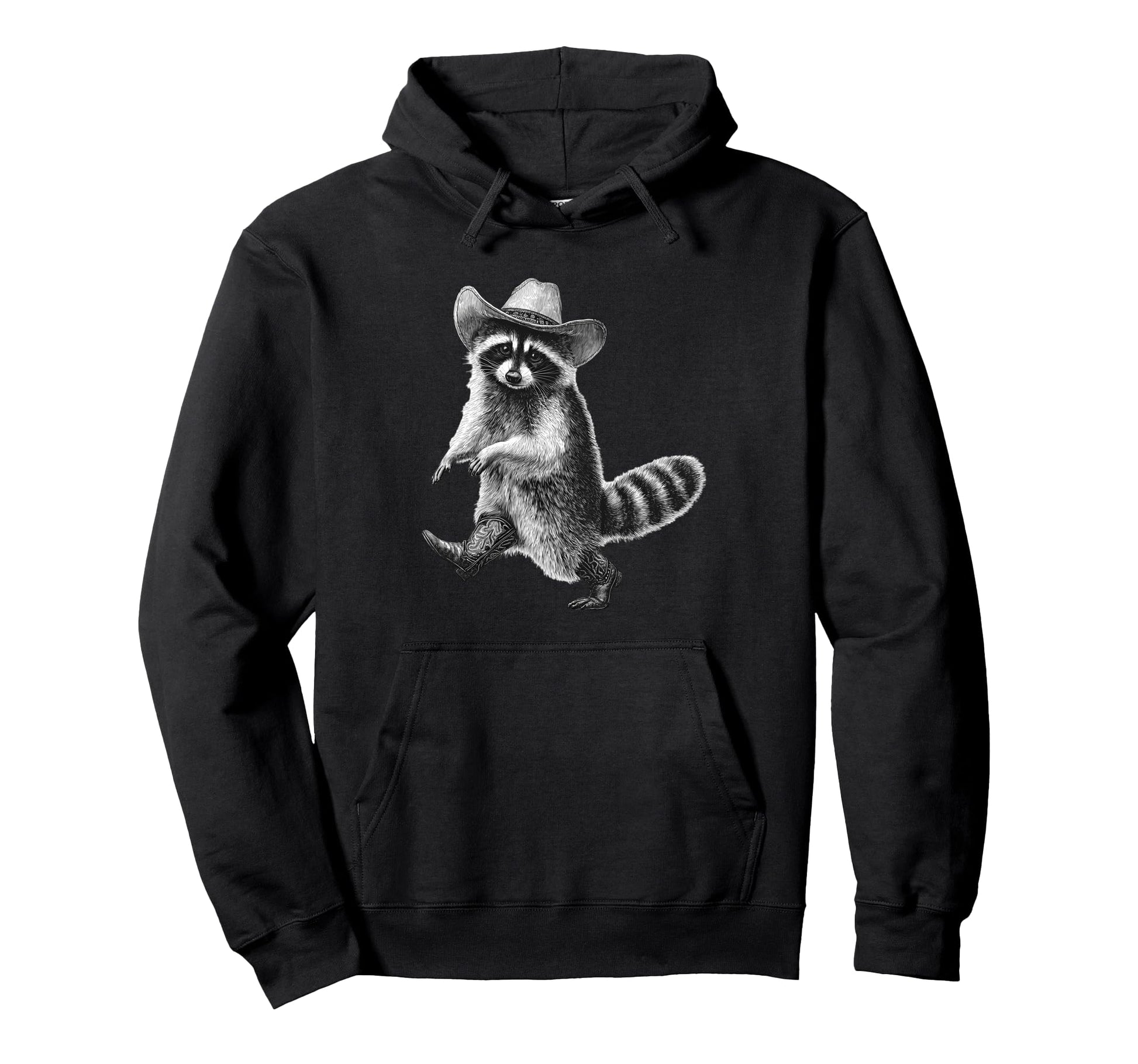 Raccoon Cowboy Rodeo Cowgirl Western Hoodie - Novelty Apparel for Adults - T-Shirt, Sweatshirt, Hoodie