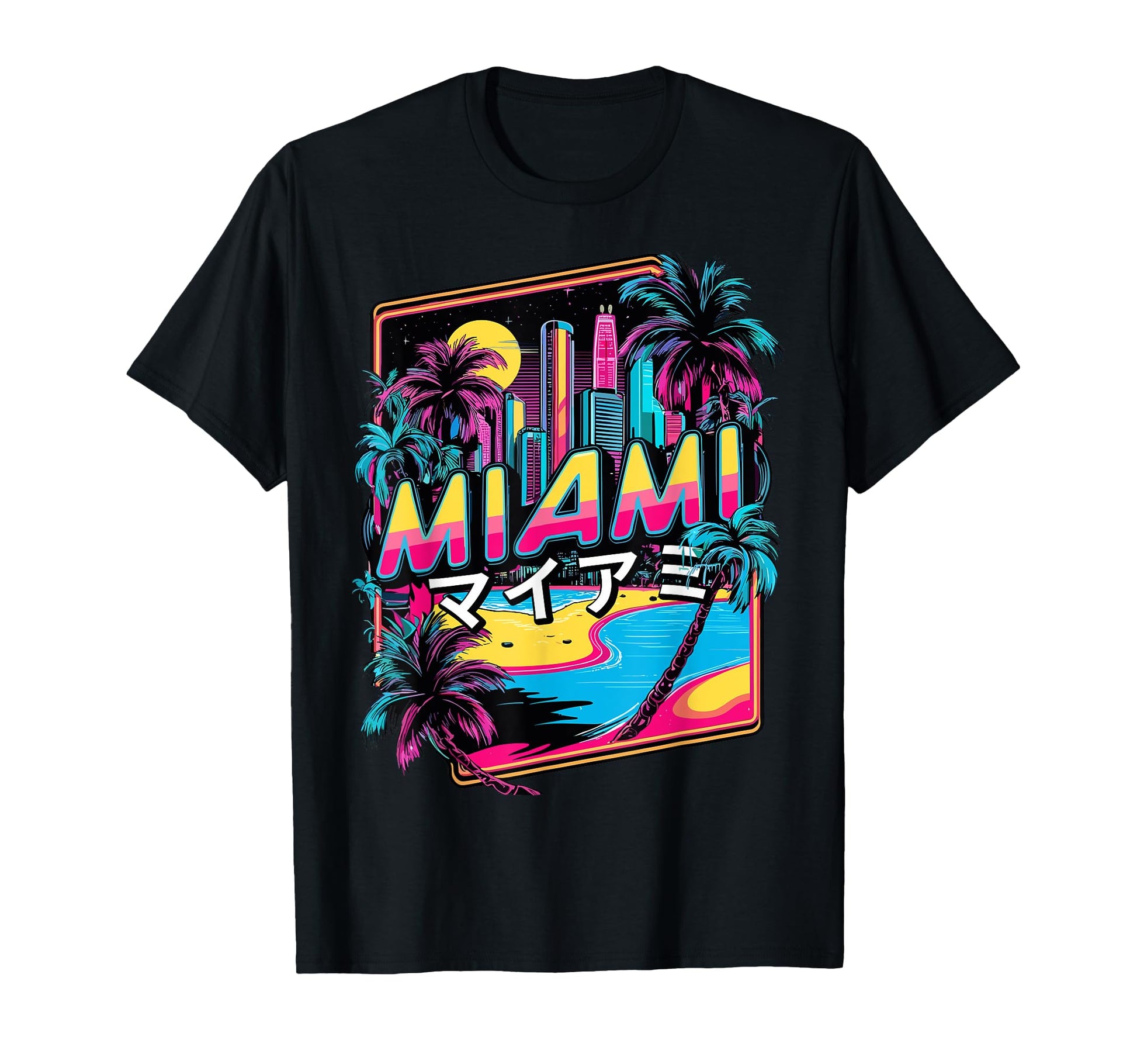Miami Japanese Vaporwave Aesthetic Cult T-Shirt - Minimalist Print Unisex - T-Shirt, Sweatshirt, Hoodie