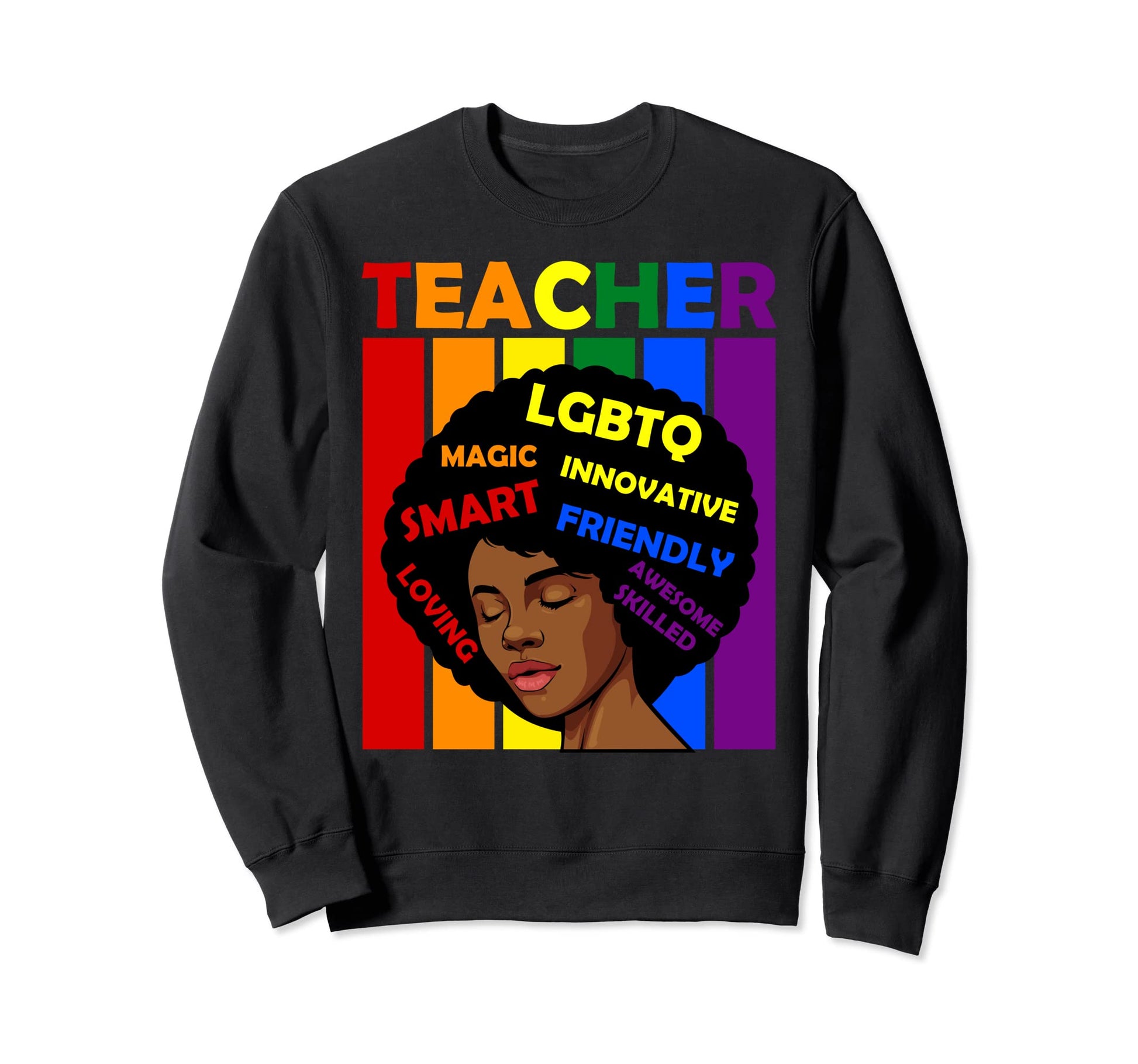 Teacher Lgbt Q Rainbow Gay Pride Ally Sweatshirt - Minimalist Print Unisex - T-Shirt, Sweatshirt, Hoodie
