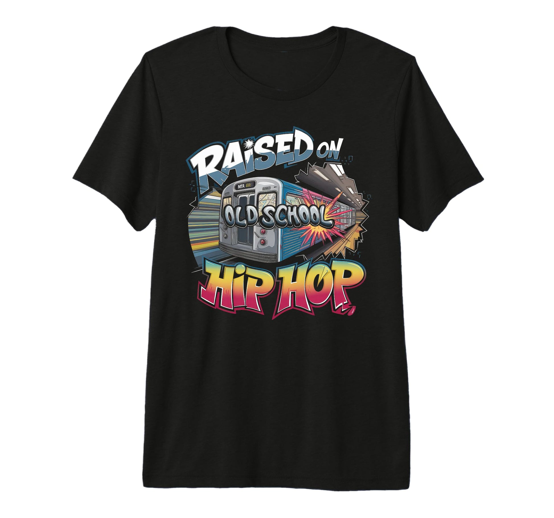 Raised Old School Hip Hop Cassette T-Shirt - Custom Art Print Men Women - T-Shirt, Sweatshirt, Hoodie
