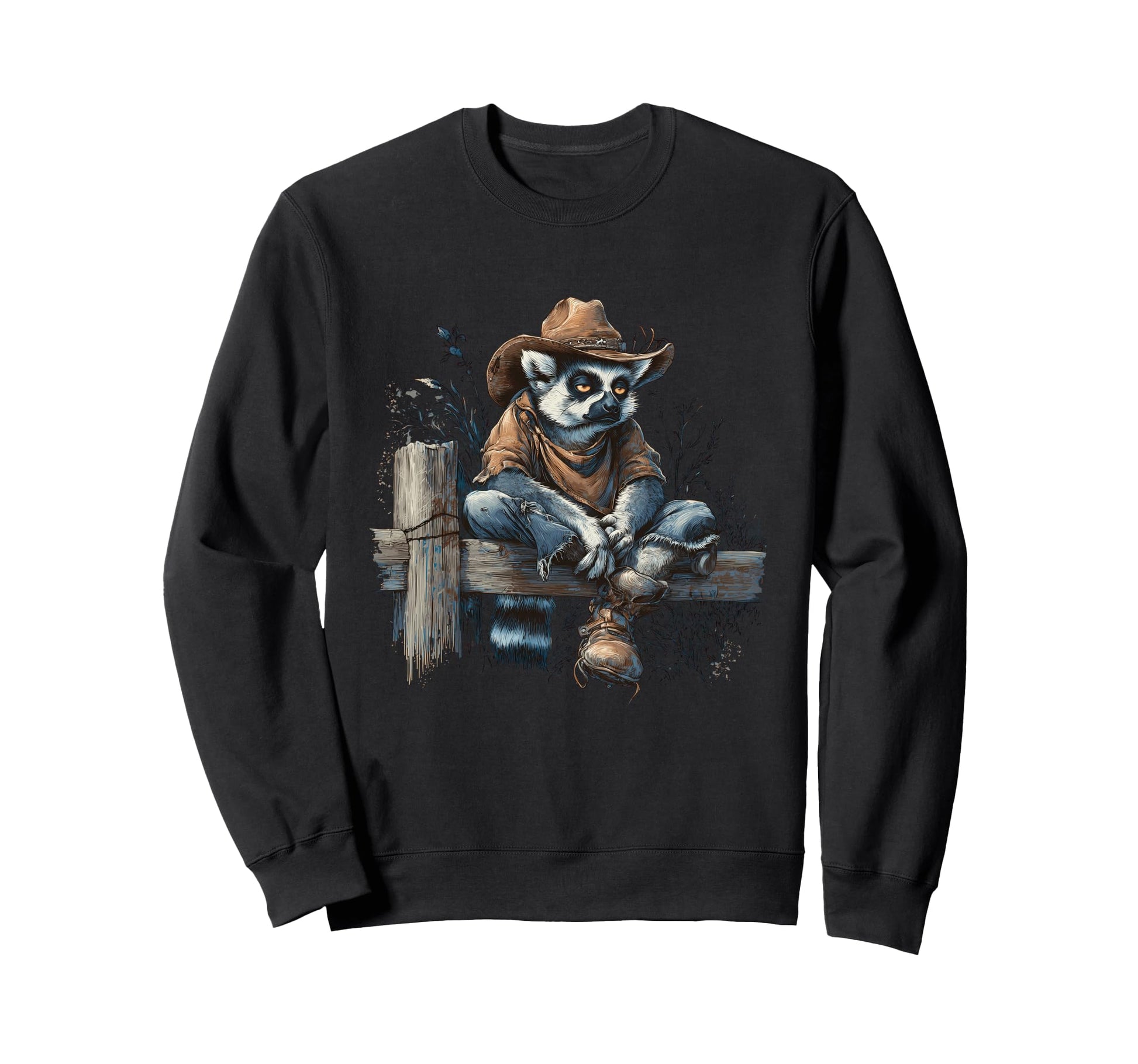 Lemur Cowboy Rodeo Cowgirl Western Sweatshirt - Trendy Graphic Men Women - T-Shirt, Sweatshirt, Hoodie