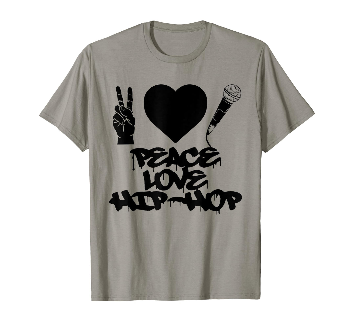 Peace Love Hip Hop Old School Rap Mic T-Shirt - Trendy Graphic Men Women - T-Shirt, Sweatshirt, Hoodie