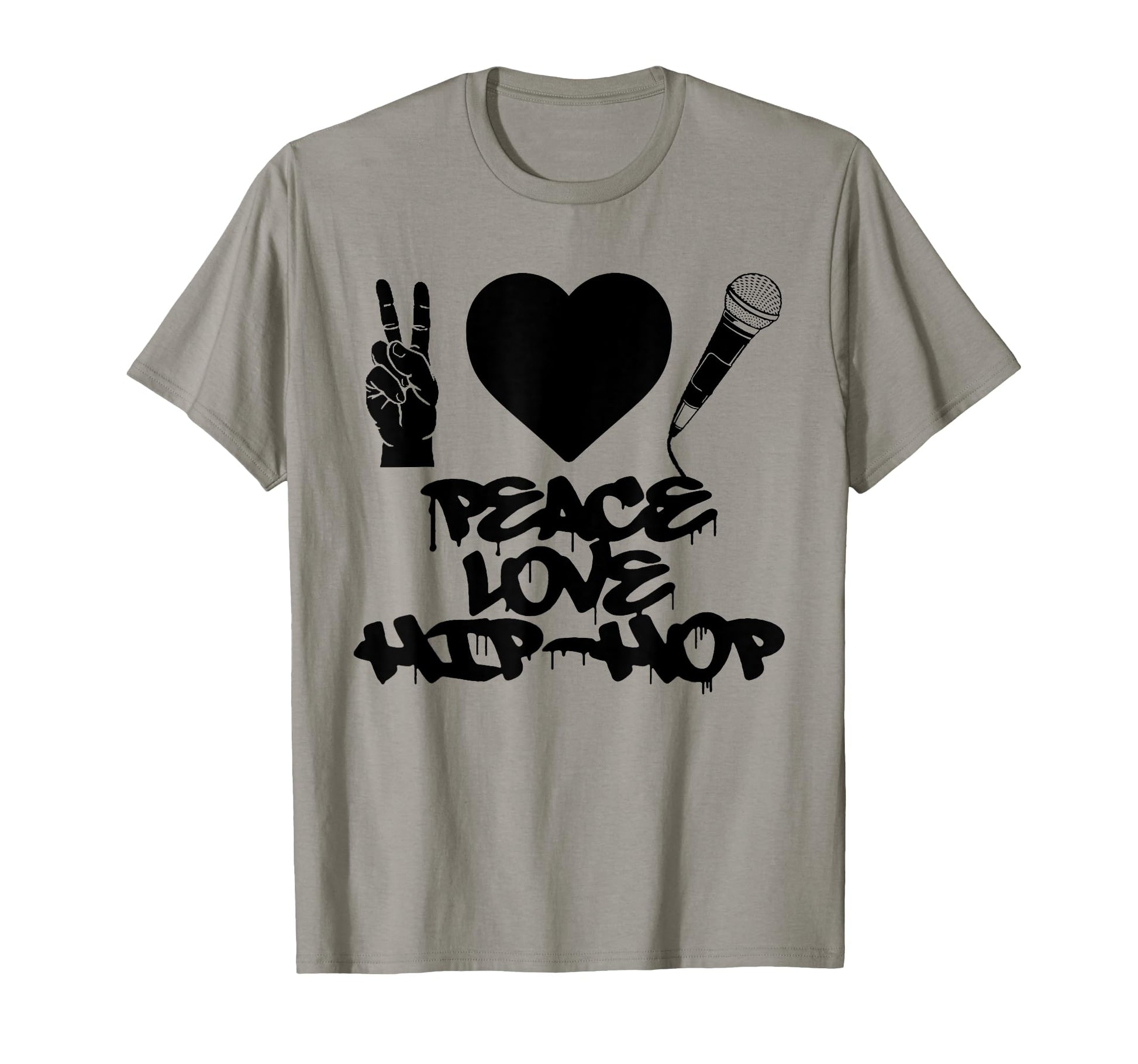 Peace Love Hip Hop Old School Rap Mic T-Shirt - Trendy Graphic Men Women - T-Shirt, Sweatshirt, Hoodie