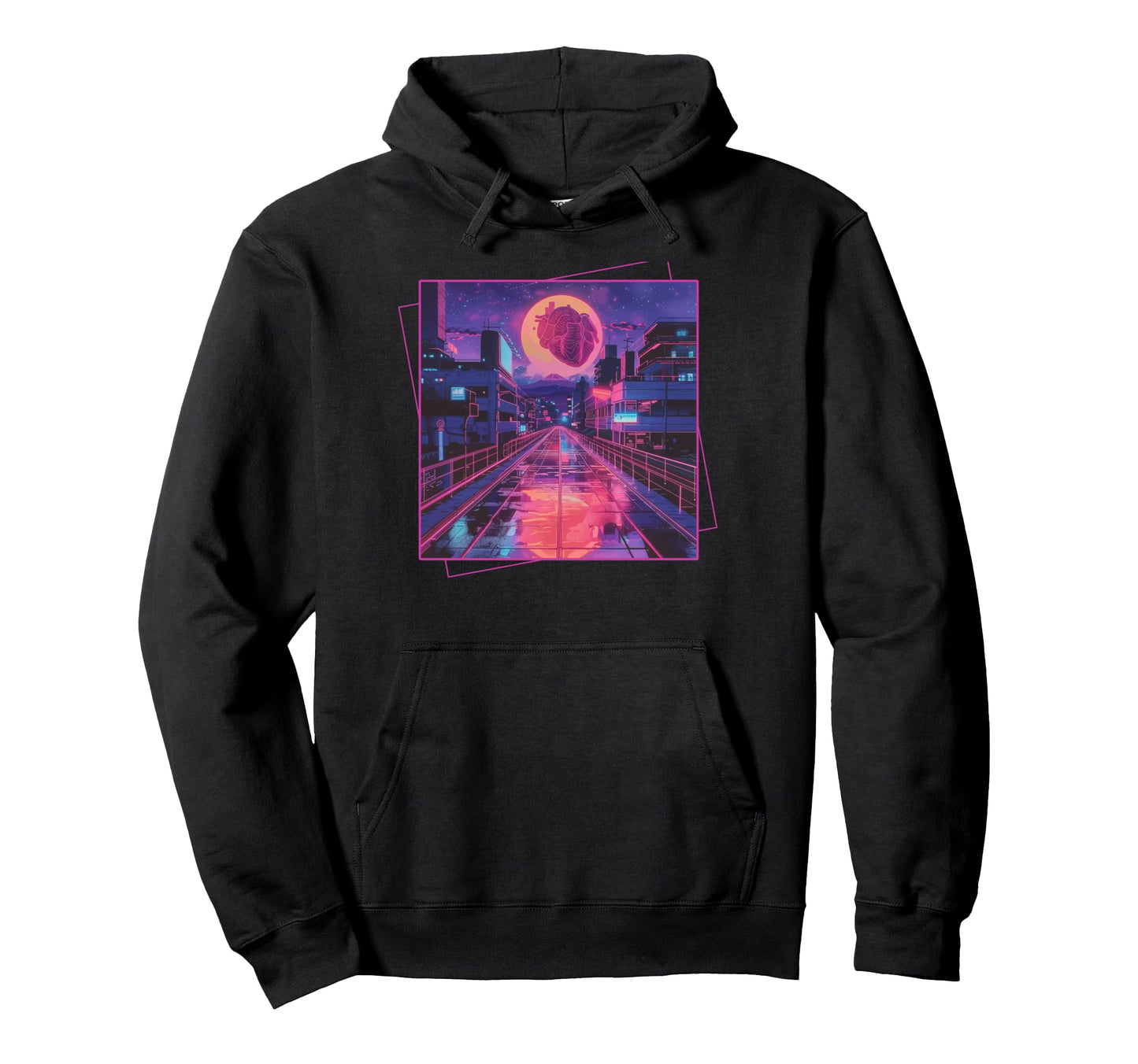 Vaporwave Heart Japanese Aesthetic Hoodie - Streetwear Style Men Women - T-Shirt, Sweatshirt, Hoodie