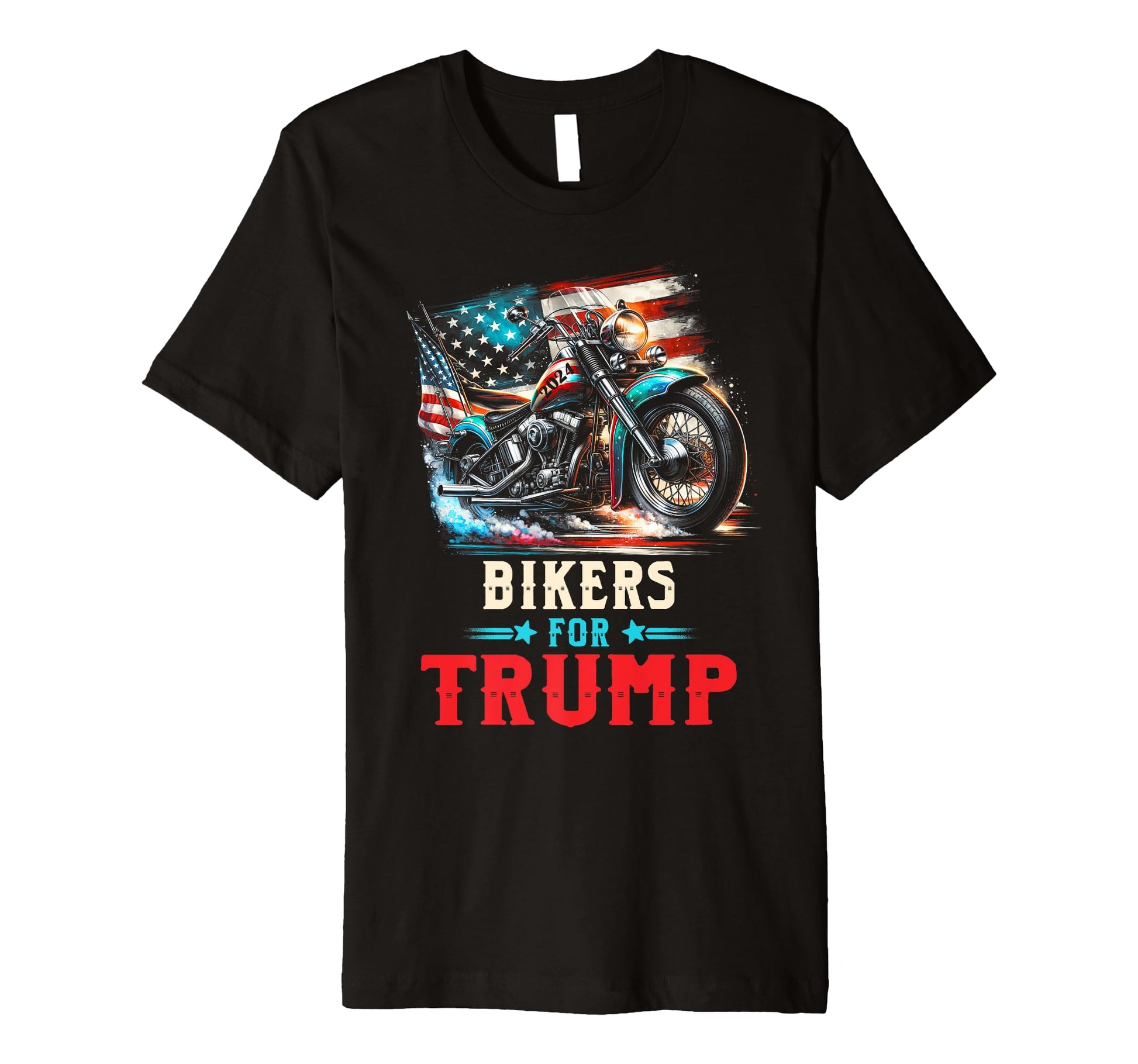 Bikers Trump Us Flag Trump 2024 T-Shirt - Streetwear Style Unisex - T-Shirt, Sweatshirt, Hoodie