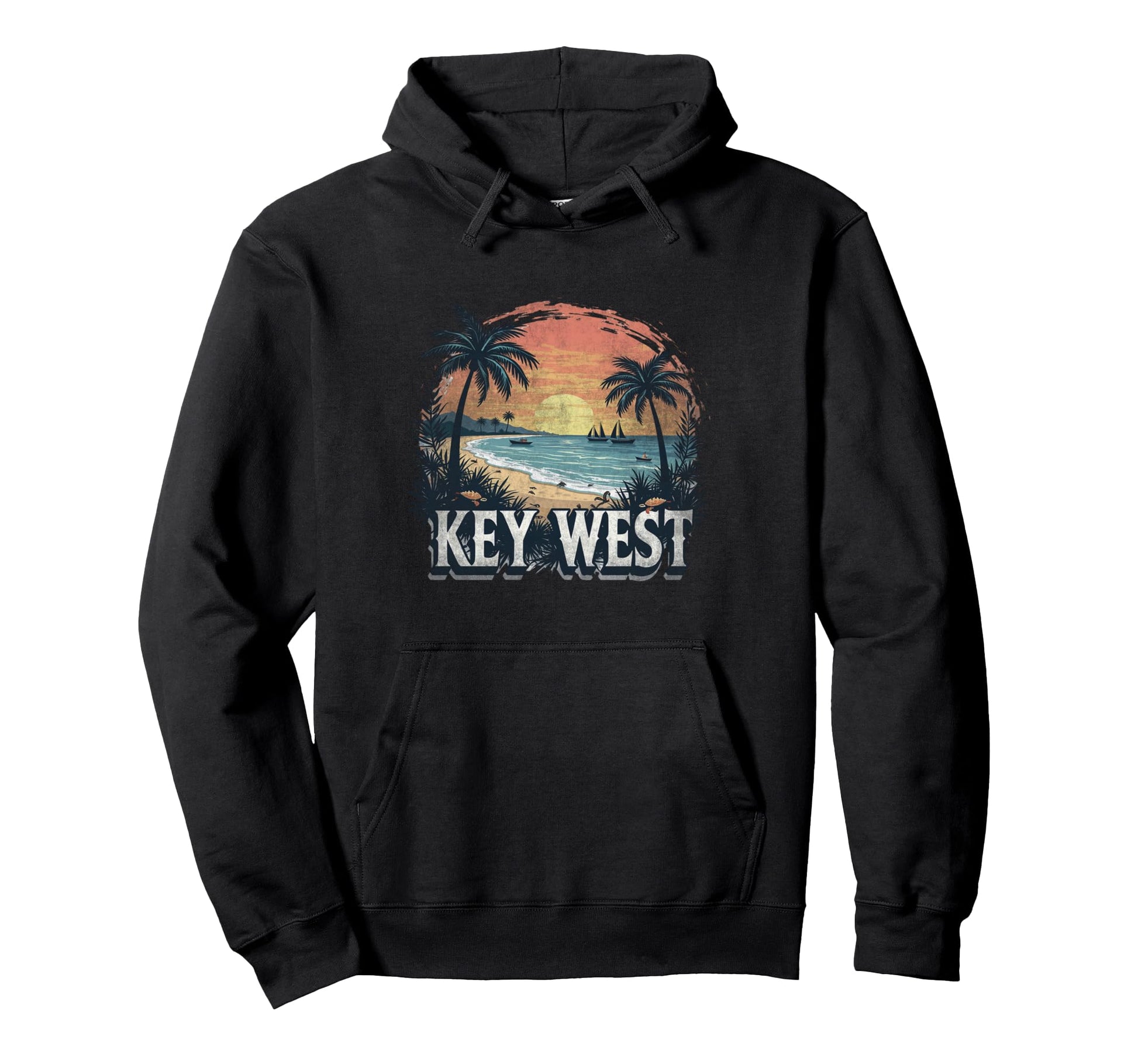 Key West Landscape Souvenir Hoodie - Trendy Graphic Unisex - T-Shirt, Sweatshirt, Hoodie