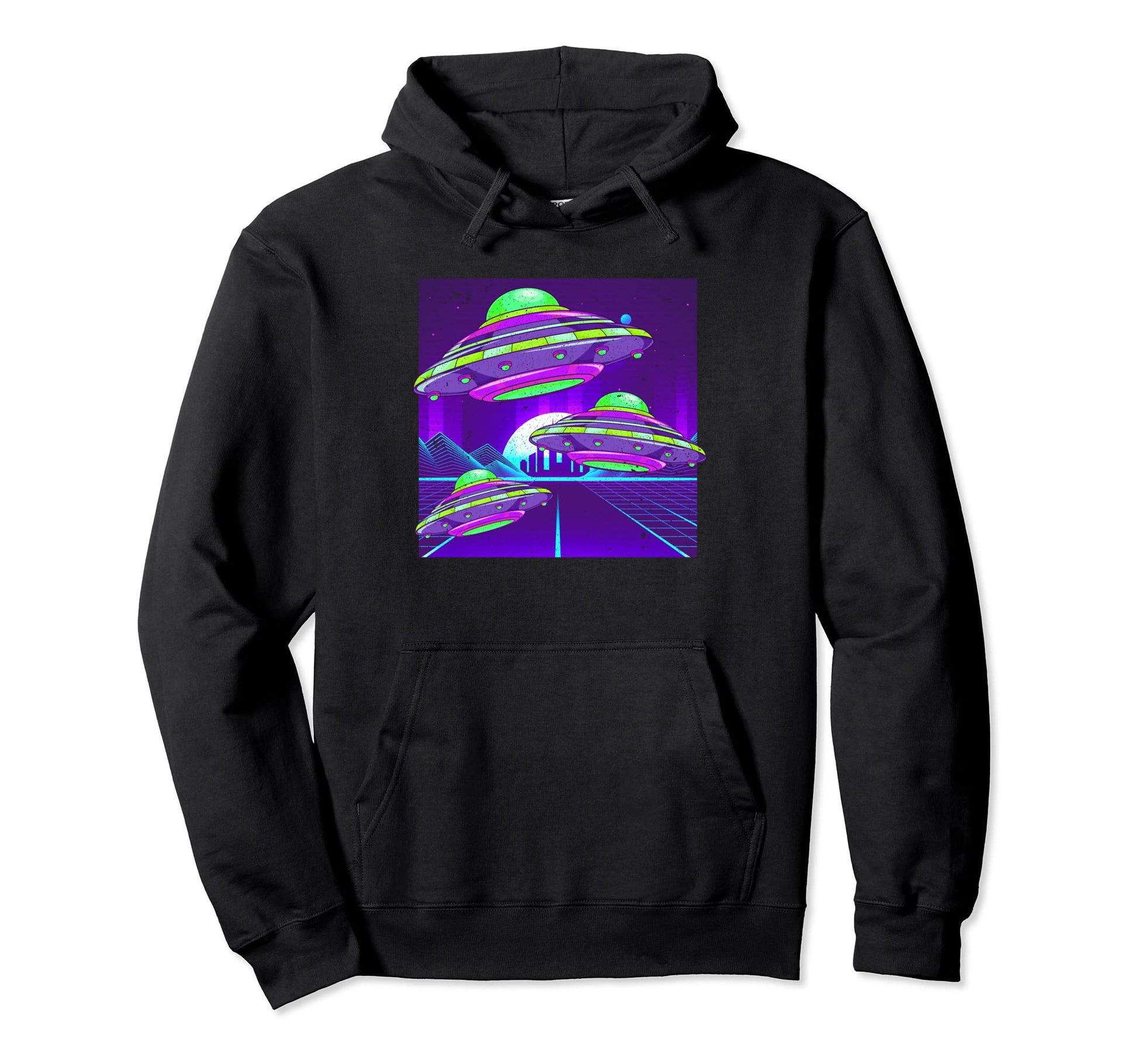 90S Vaporwave Aesthetic Ufo Sci Fi Hoodie - Novelty Apparel Unisex - T-Shirt, Sweatshirt, Hoodie