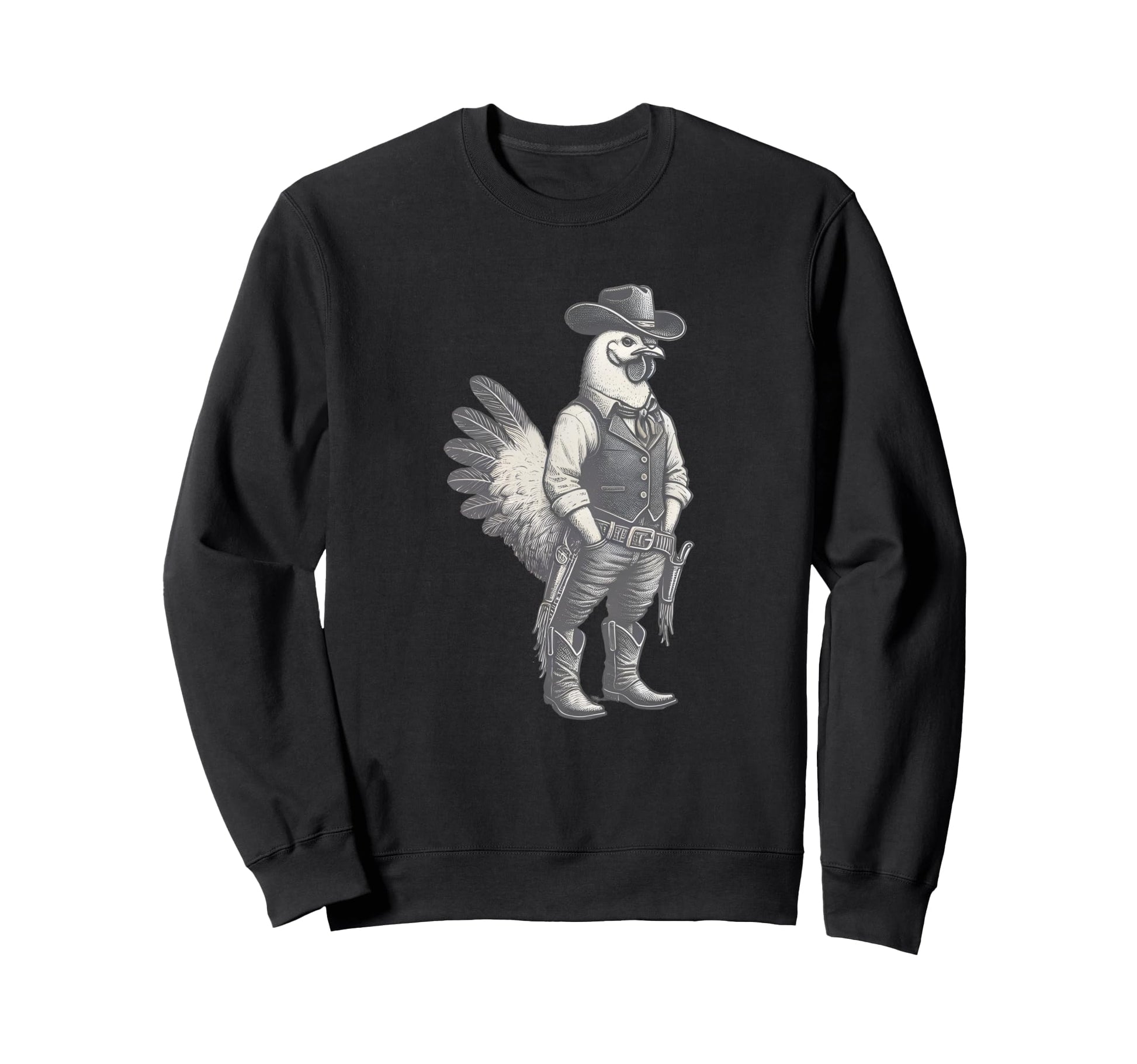 Rooster Cowboy Western Country Sweatshirt - Graphic Print Men Women - T-Shirt, Sweatshirt, Hoodie