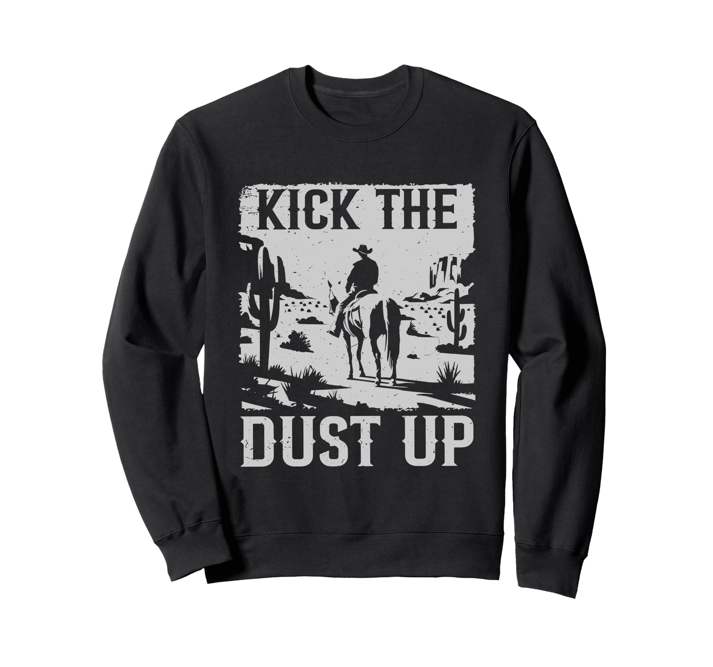 Cowboy Horseback Western Country Kick Sweatshirt - Custom Art Print Unisex - T-Shirt, Sweatshirt, Hoodie