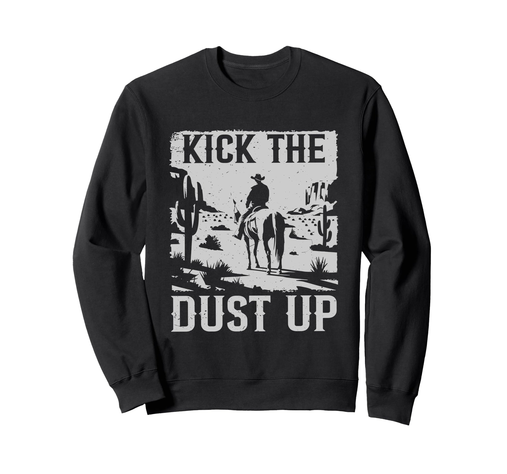 Cowboy Horseback Western Country Kick Sweatshirt - Custom Art Print Unisex - T-Shirt, Sweatshirt, Hoodie