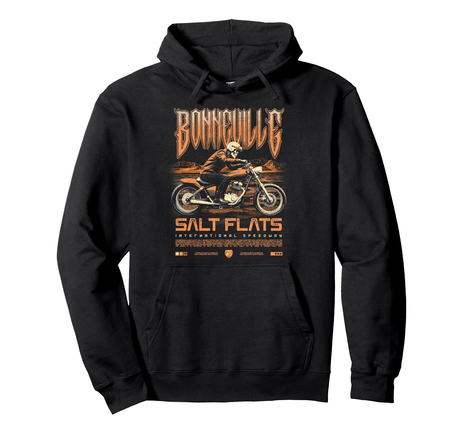Bonneville Salt Flats Motorcycle Racing Biker Hoodie - Graphic Print Unisex - T-Shirt, Sweatshirt, Hoodie