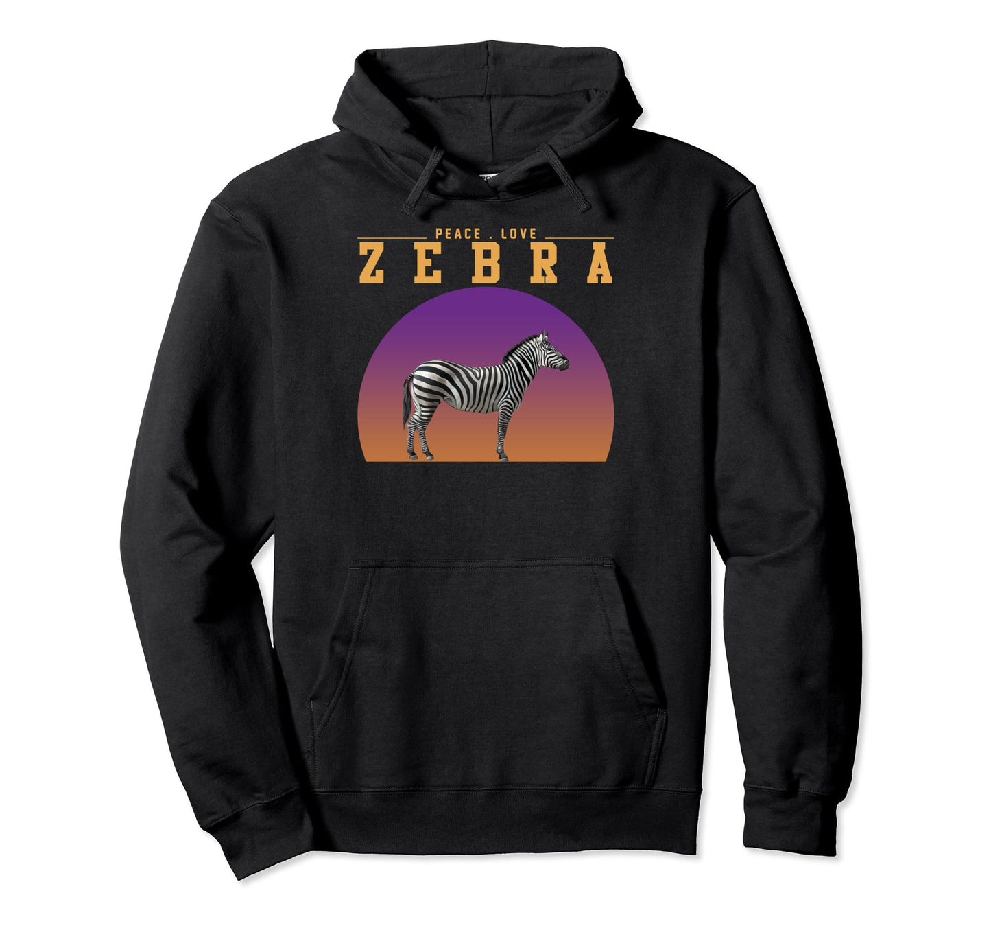 African Wild Animal Peace Love Zebra Hoodie - Novelty Apparel Unisex - T-Shirt, Sweatshirt, Hoodie