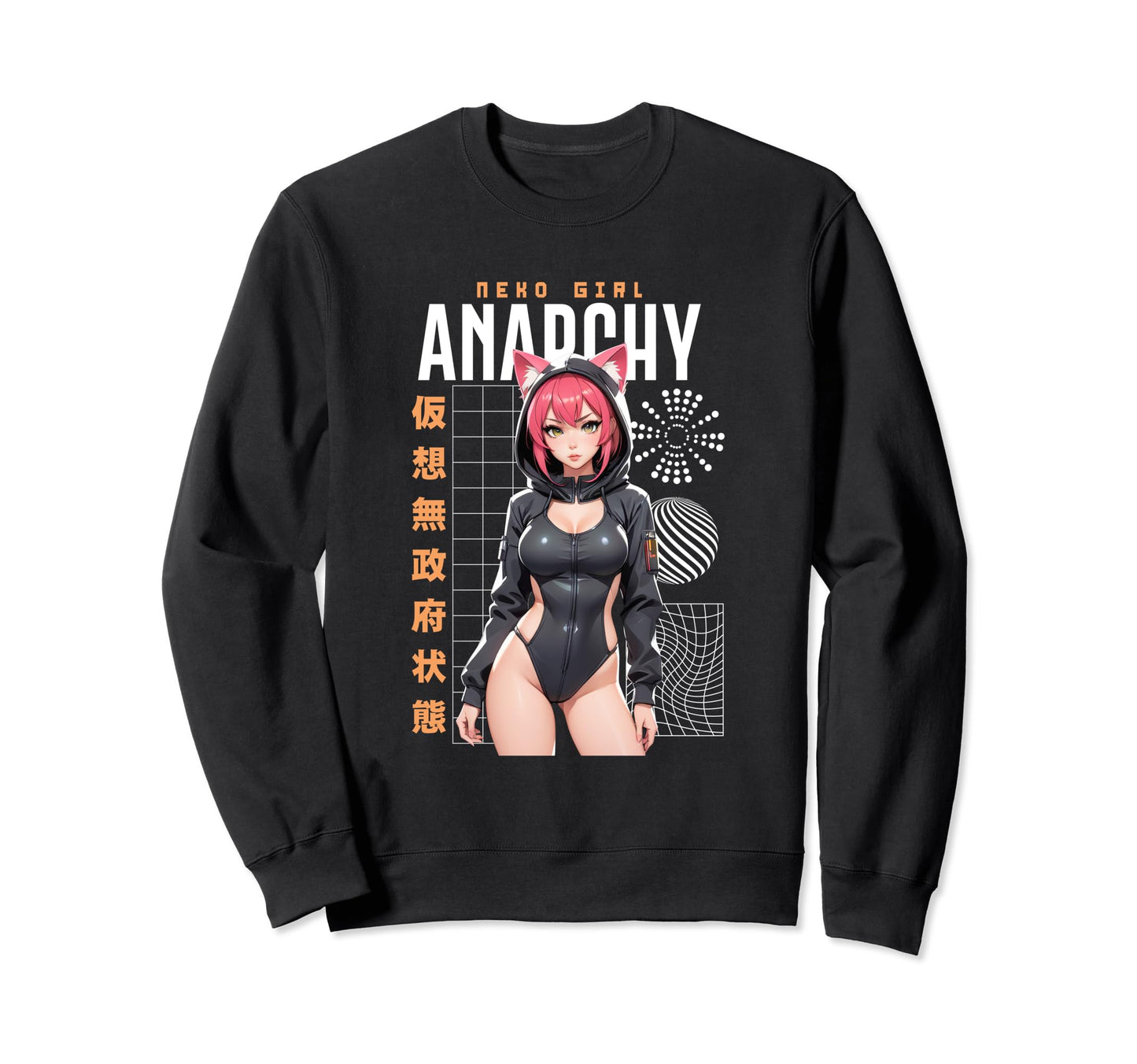 Japanese Anime Neko Urban Sweatshirt - Casual Everyday Wear Men Women - T-Shirt, Sweatshirt, Hoodie