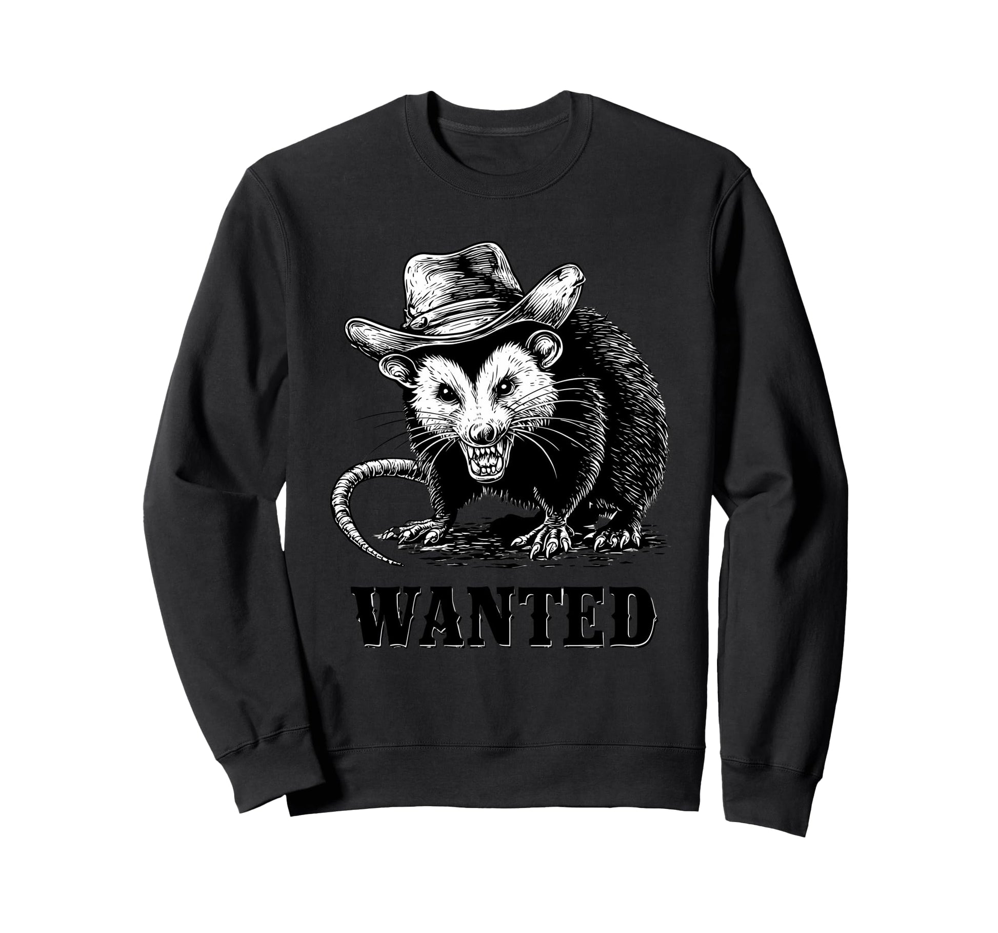 Country Cowboy Opossum Rodeo Sweatshirt - Minimalist Print for Adults - T-Shirt, Sweatshirt, Hoodie