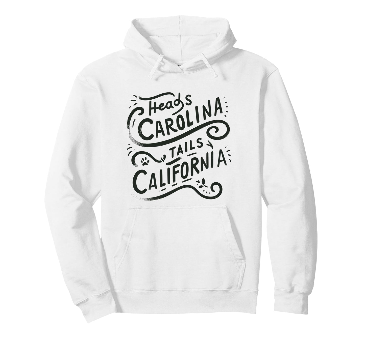 Heads Carolina Tail California Hoodie - Minimalist Print Men Women - T-Shirt, Sweatshirt, Hoodie