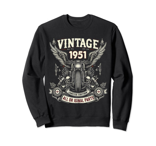 1951 Born 1951 73Th Birthday Sweatshirt - Aesthetic Graphic for Adults - T-Shirt, Sweatshirt, Hoodie