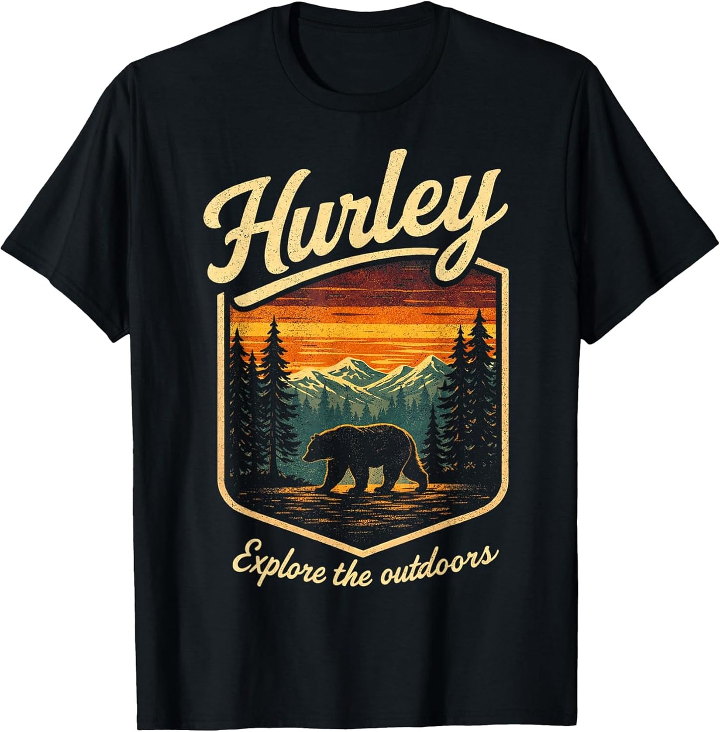 Vintage Outdoor Adventure Nature Bear Hiking - Adult & Kids T-Shirts, Sweatshirts & Hoodies apparel design preview 1