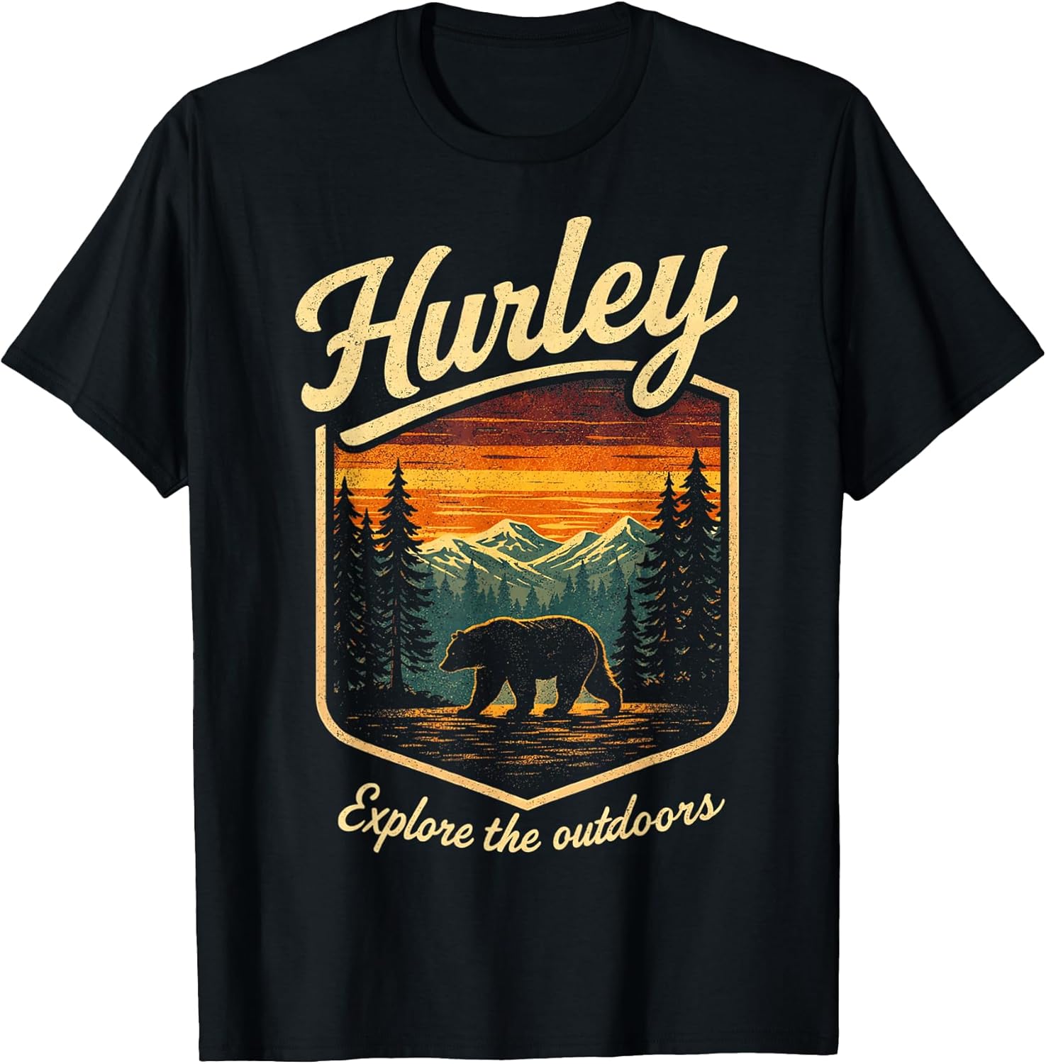 Vintage Outdoor Adventure Nature Bear Hiking - Adult & Kids T-Shirts, Sweatshirts & Hoodies apparel design preview 1