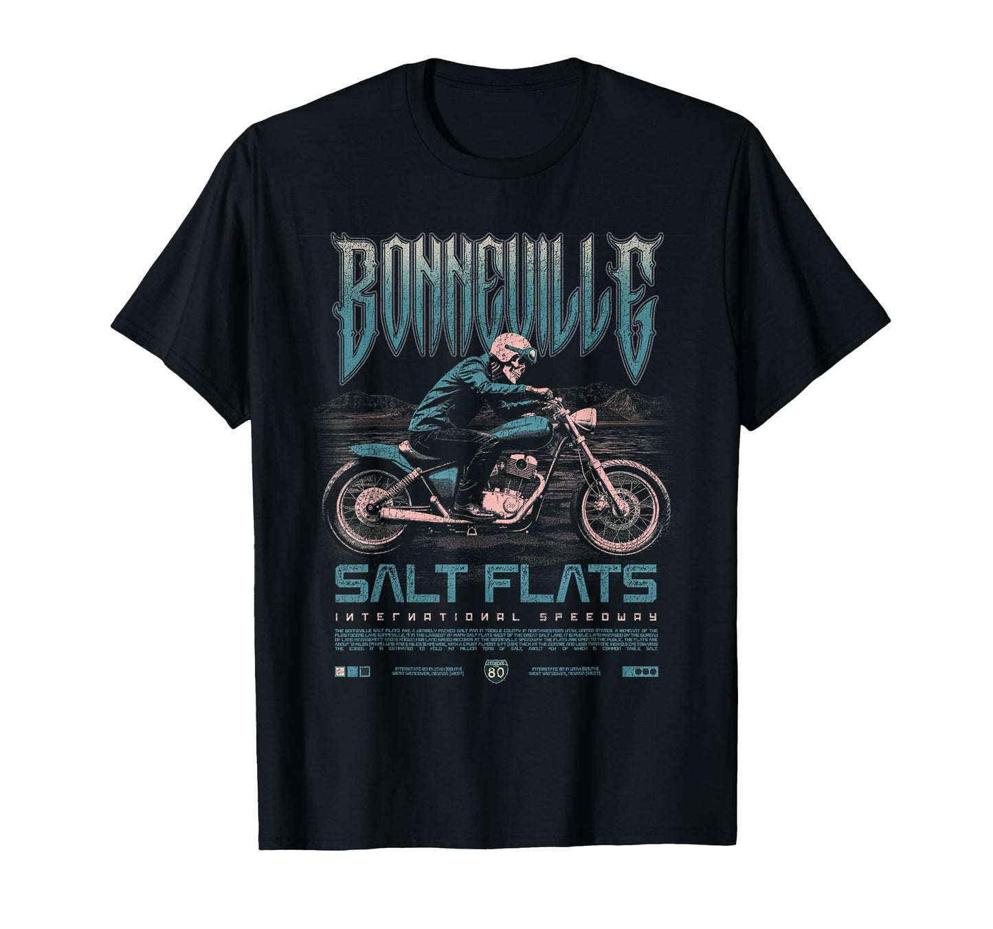 Bonneville Salt Flats Motorcycle Racing T-Shirt - Unique Graphic Unisex - T-Shirt, Sweatshirt, Hoodie