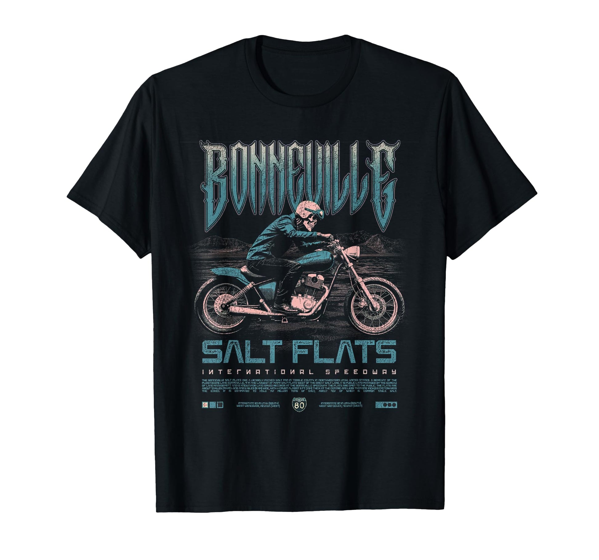 Bonneville Salt Flats Motorcycle Racing T-Shirt - Unique Graphic Unisex - T-Shirt, Sweatshirt, Hoodie