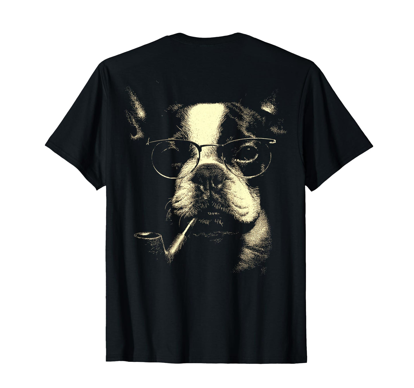 French Bulldog Glasses Smoking Pipe T-Shirt - Novelty Apparel Unisex - T-Shirt, Sweatshirt, Hoodie