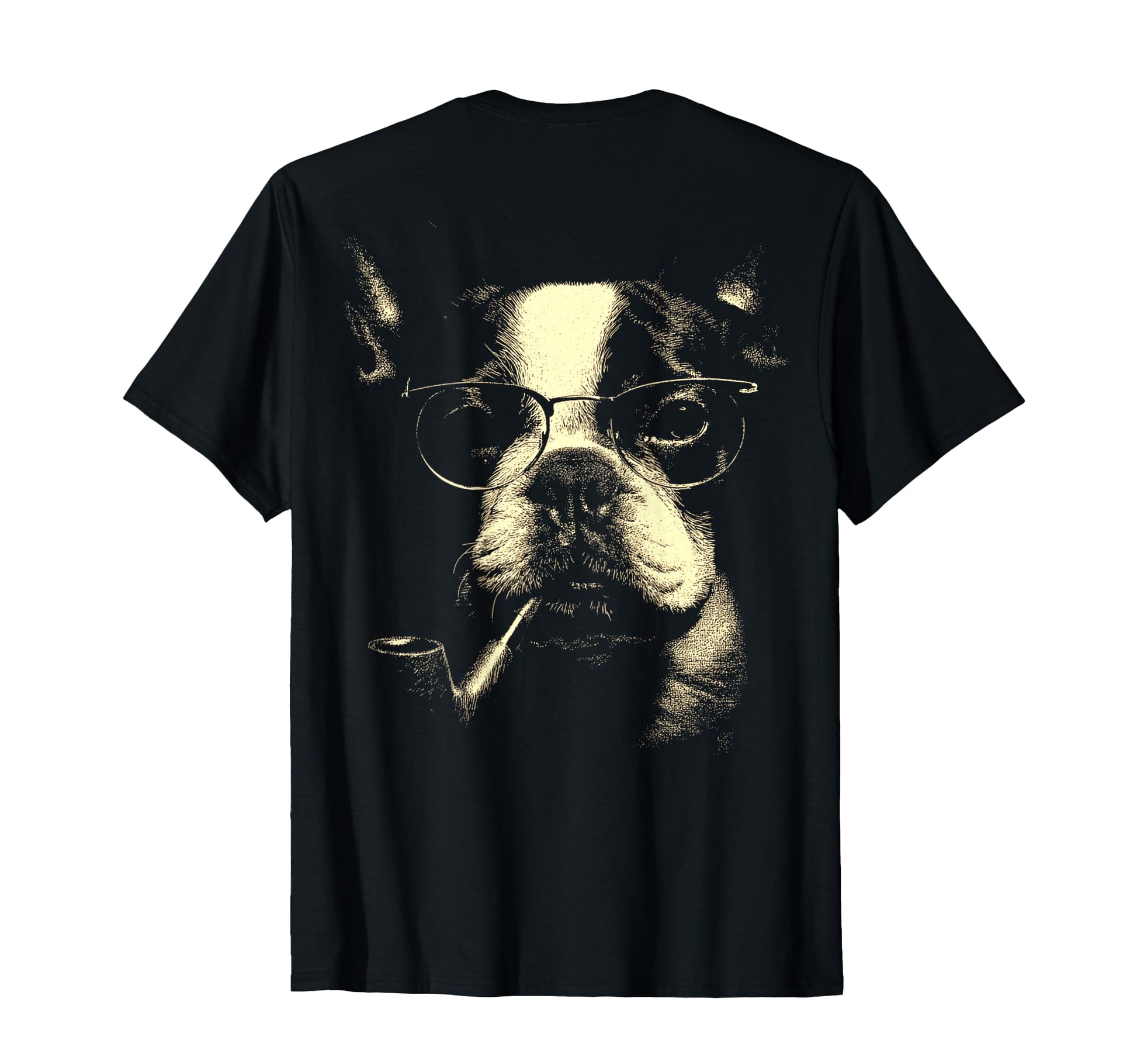 French Bulldog Glasses Smoking Pipe T-Shirt - Novelty Apparel Unisex - T-Shirt, Sweatshirt, Hoodie