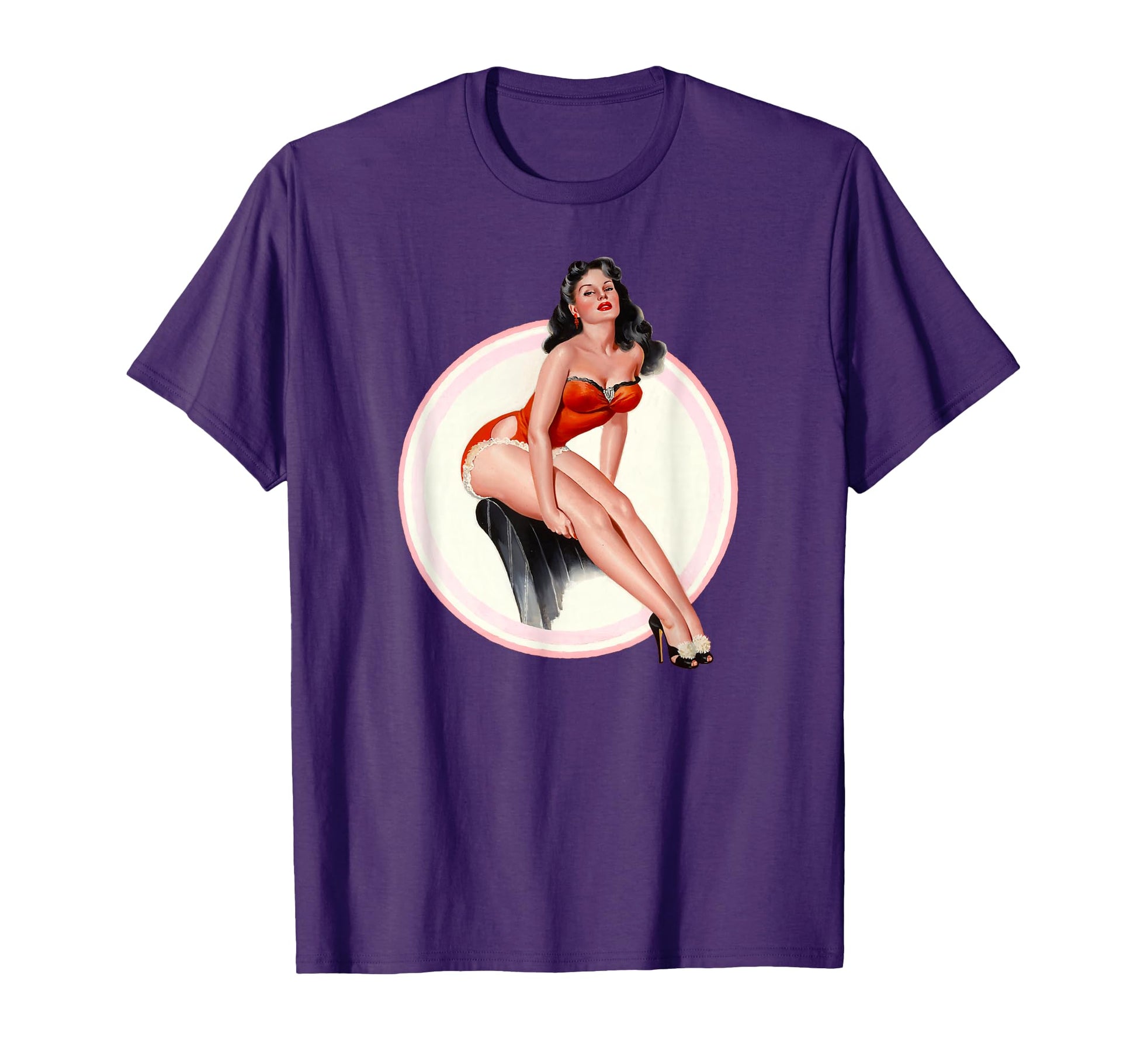 Hot Pin Up Relaxing Red Lingerie Pinup T-Shirt - Streetwear Style Unisex - T-Shirt, Sweatshirt, Hoodie