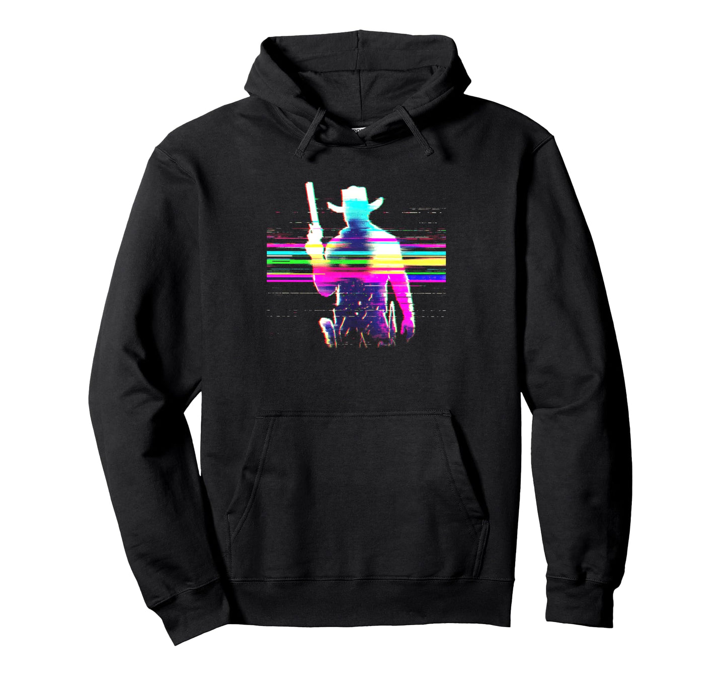 Cowboy Glitch Western Country Rodeo Hoodie - Aesthetic Graphic for Adults - T-Shirt, Sweatshirt, Hoodie