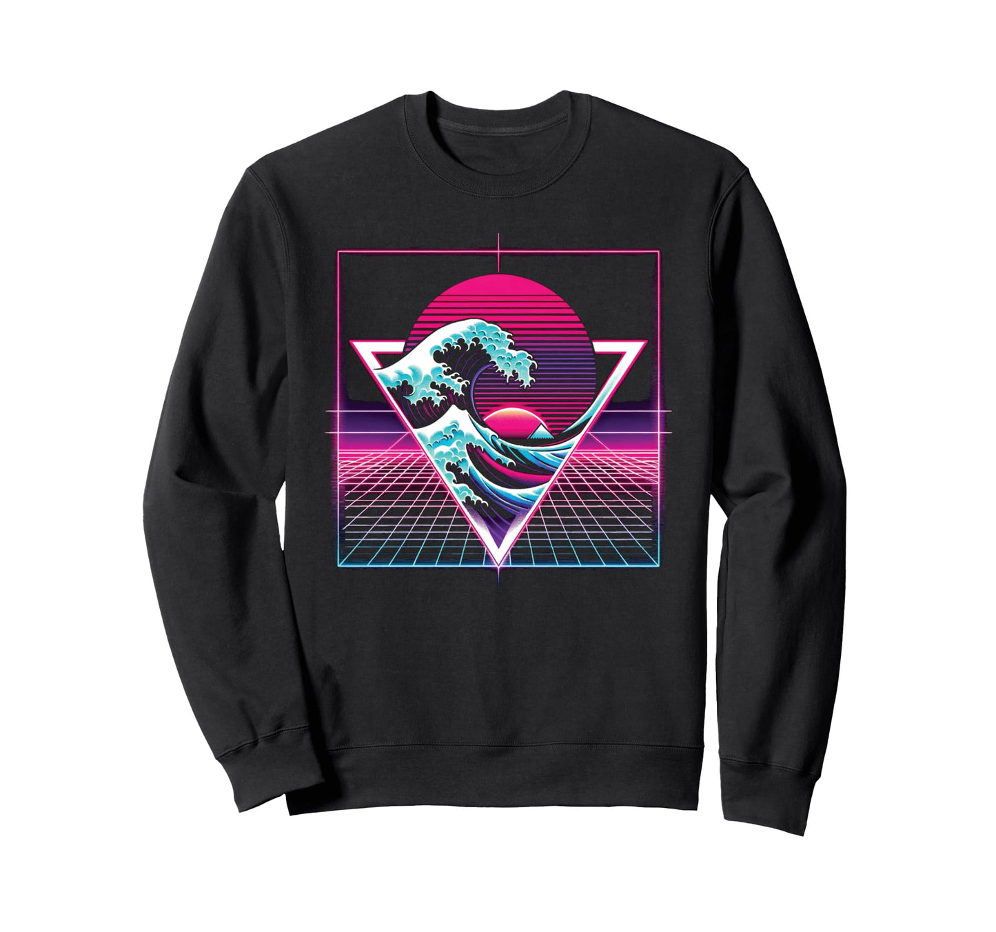 Great Wave Kanagawa Vaporwave Aesthetic Sweatshirt - Unique Graphic Unisex - T-Shirt, Sweatshirt, Hoodie