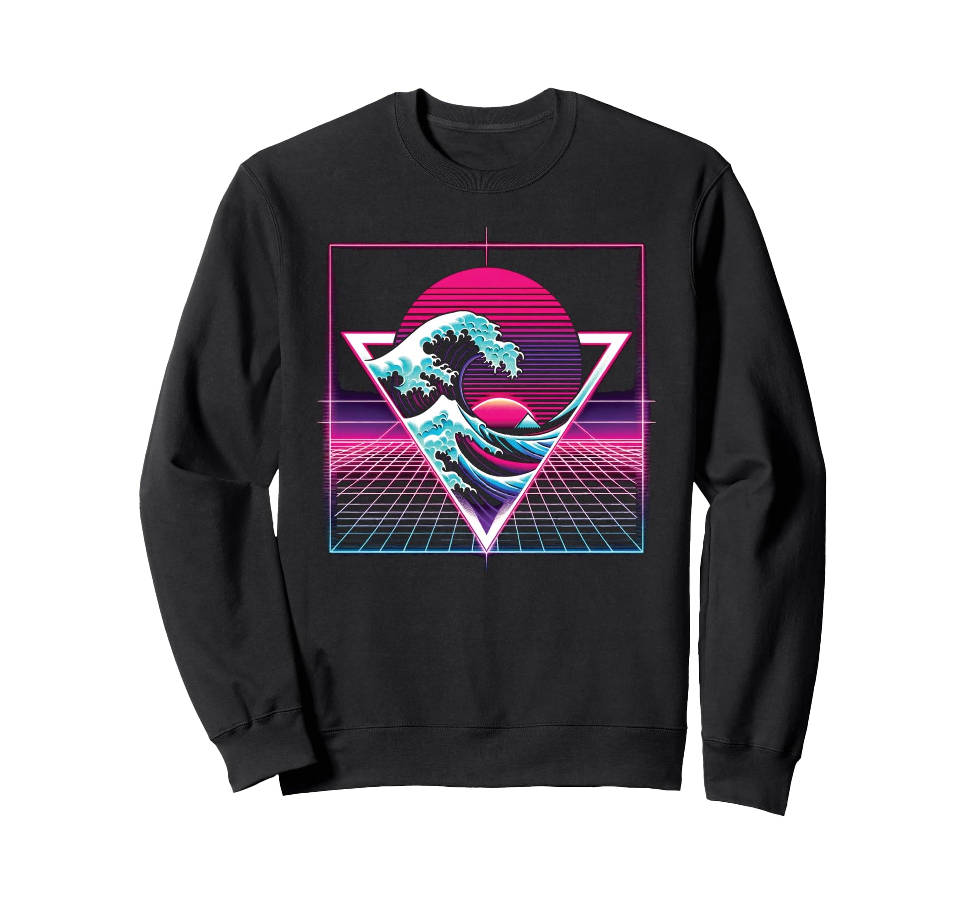 Great Wave Kanagawa Vaporwave Aesthetic Sweatshirt - Unique Graphic Unisex - T-Shirt, Sweatshirt, Hoodie