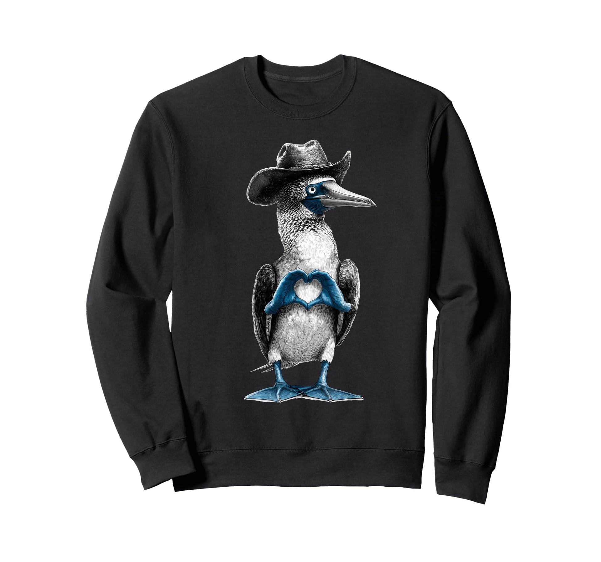 Blue Footed Booby Cowboy Cowgirl Sweatshirt - Custom Art Print Men Women - T-Shirt, Sweatshirt, Hoodie